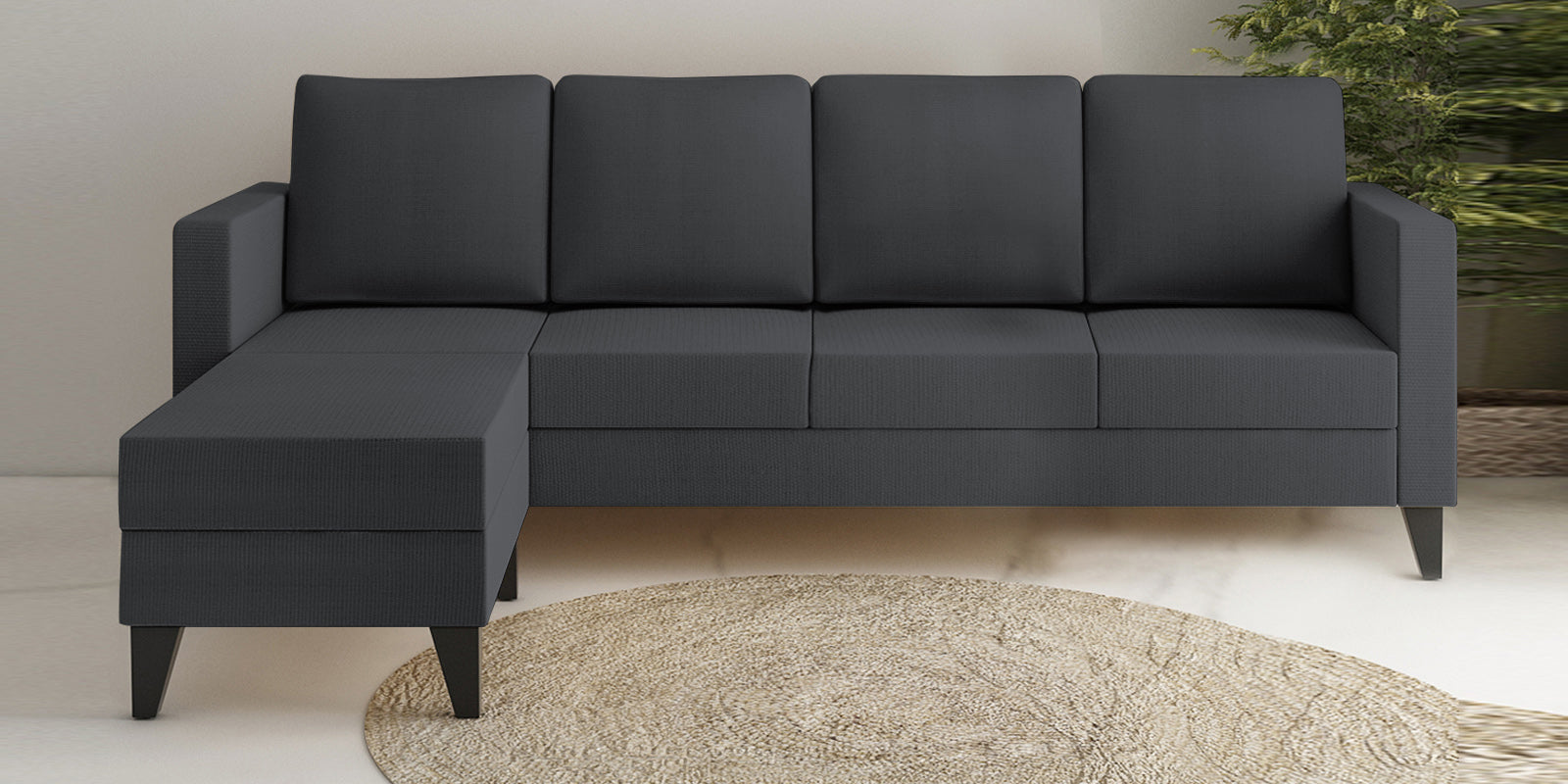 Nori Fabric RHS Sectional Sofa (3+Lounger) In Maba Grey Colour - Febonic Living