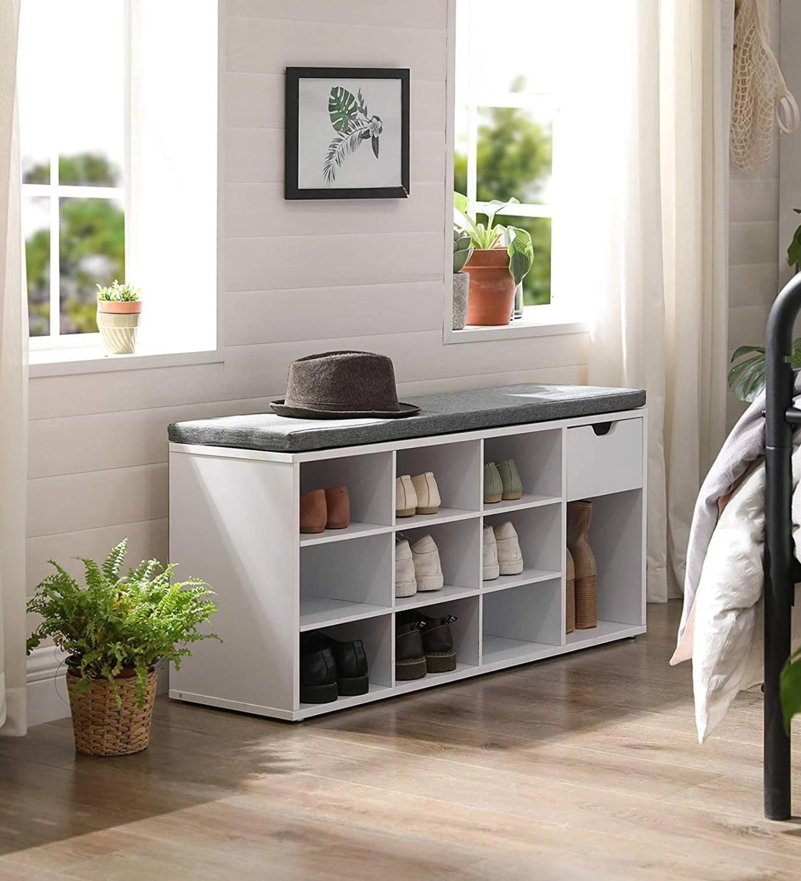 Renya Shoe Rack In Frosty White Finish - Febonic Living