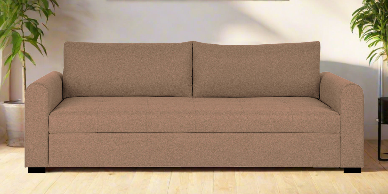 Sigma Fabric 3 Seater Sofa In Cosmic Beige Colour - Febonic Living