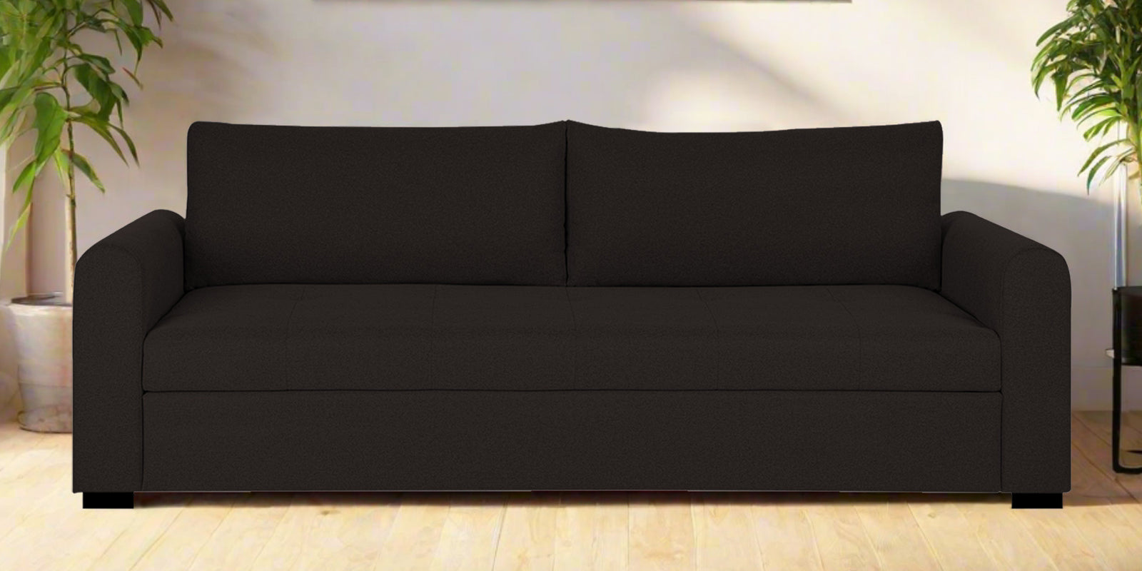 Sigma Fabric 3 Seater Sofa In Cara Brown Colour - Febonic Living