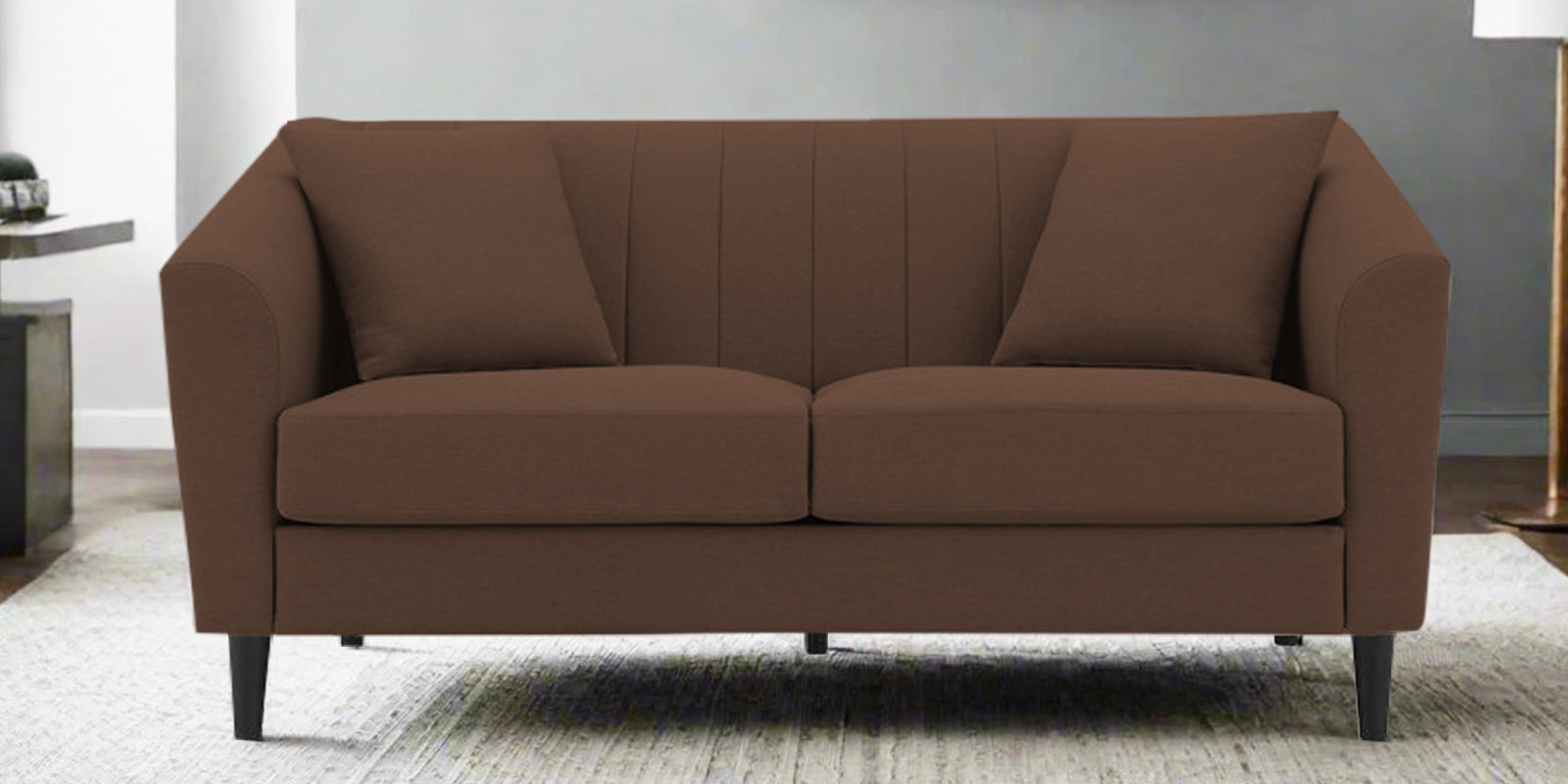 Polon Fabric 2 Seater Sofa In Ash Brown Colour - Febonic Living