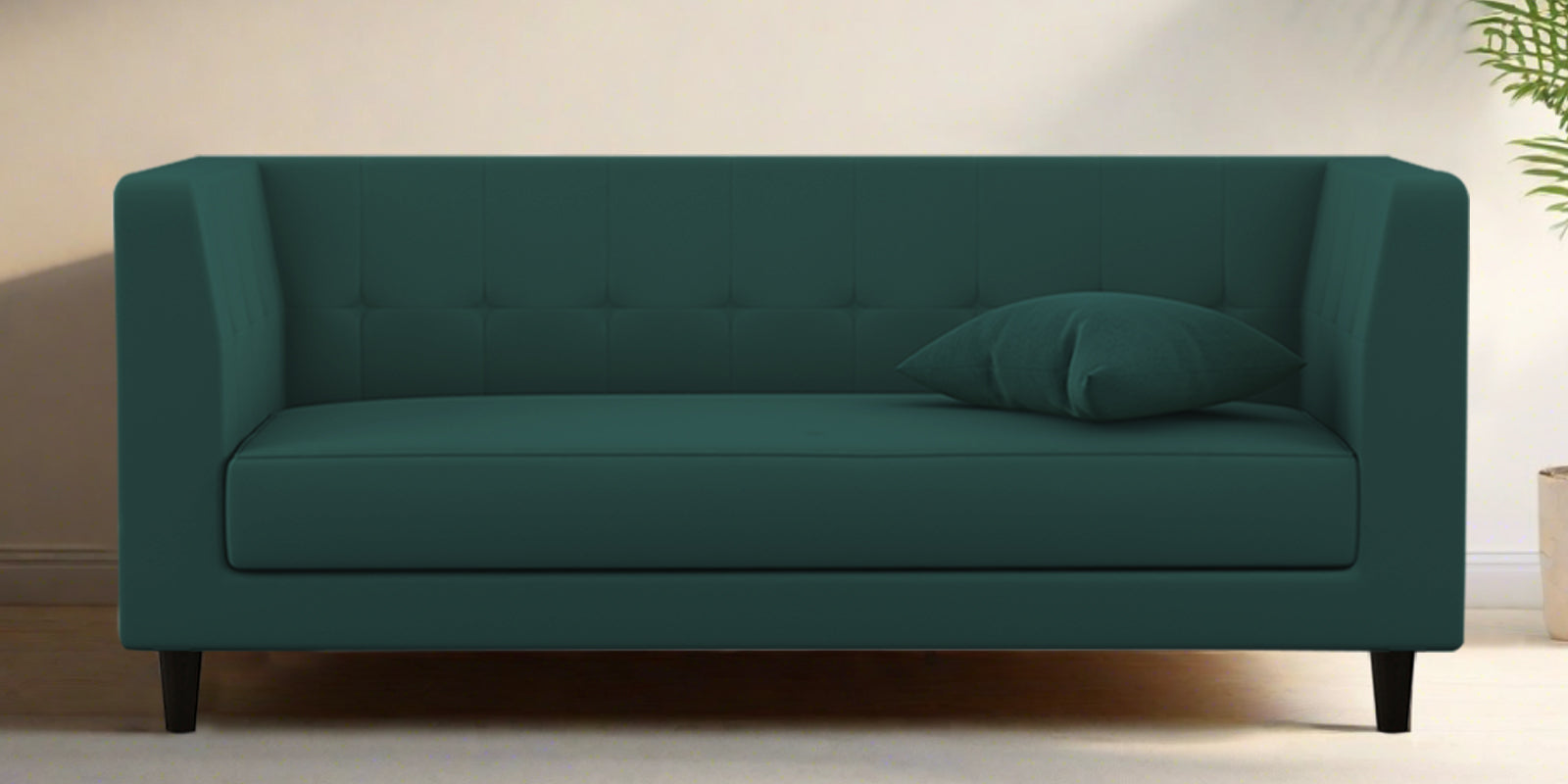 Braulia Velvet 3 Seater Sofa In Pine Green Colour - Febonic Living