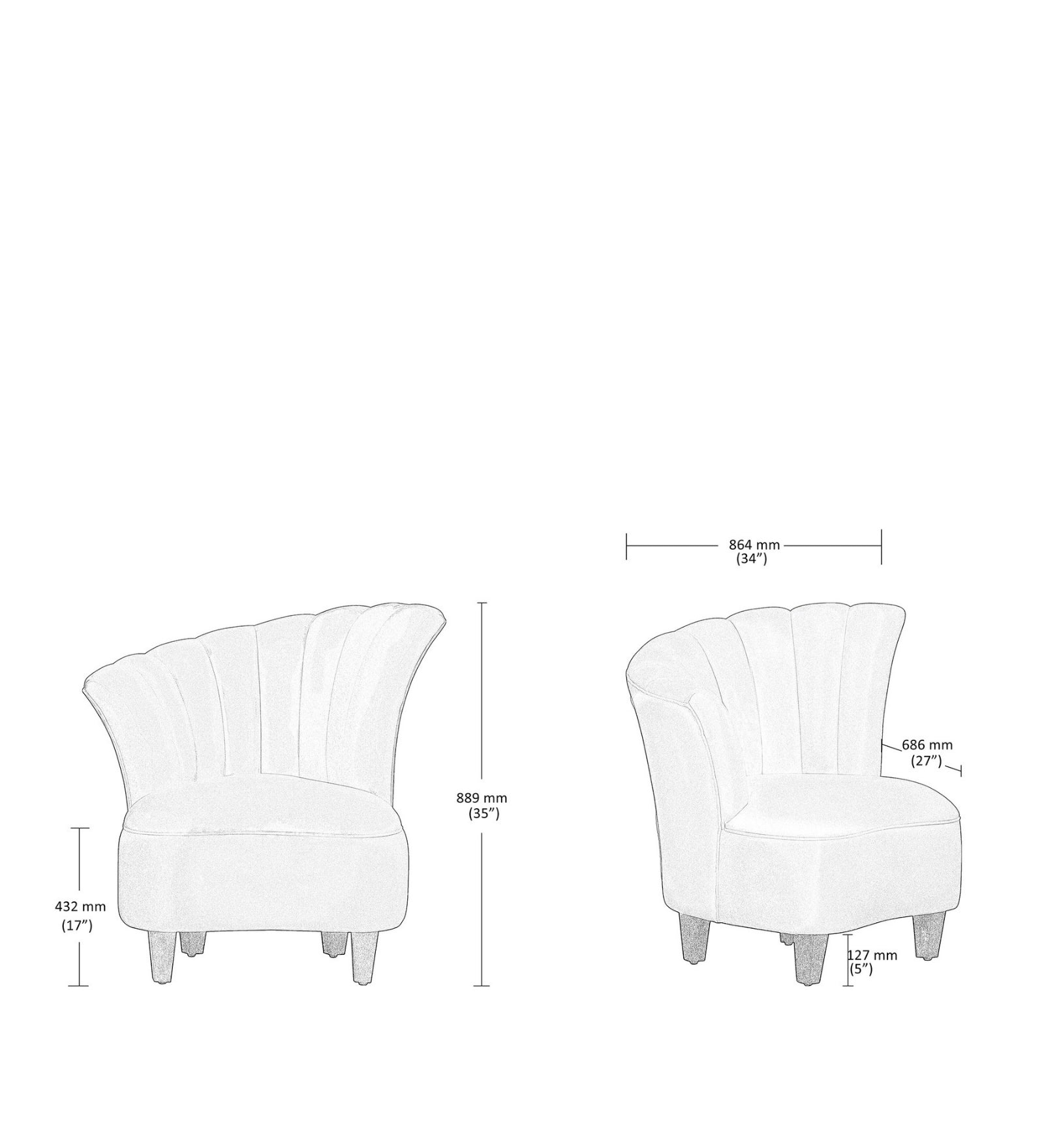 Davo Velvet Slipper Chair in Millennial Pink Colour - Febonic Living