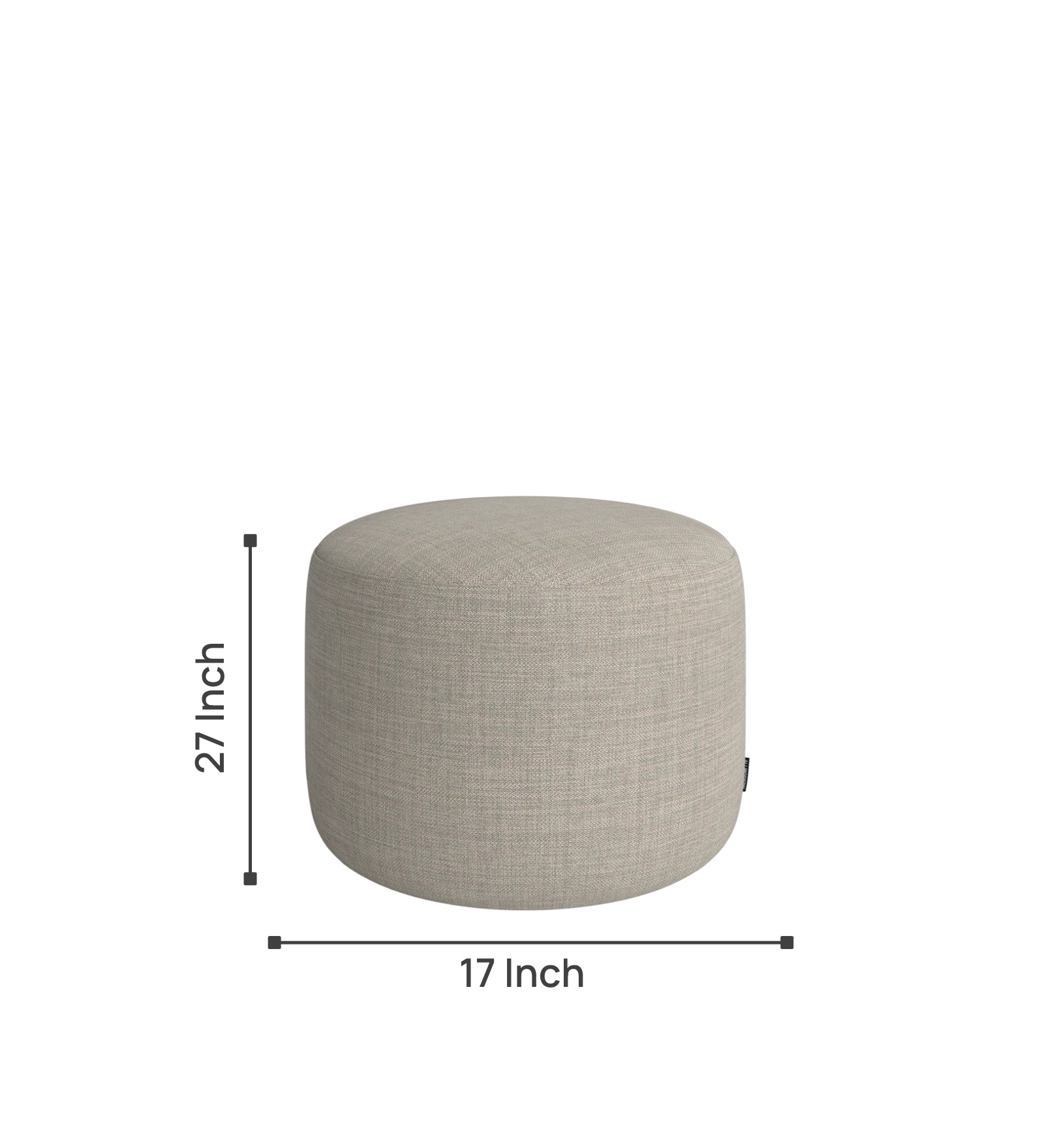 Dasa Fabric Pouffe In Ash Grey Colour - Febonic Living
