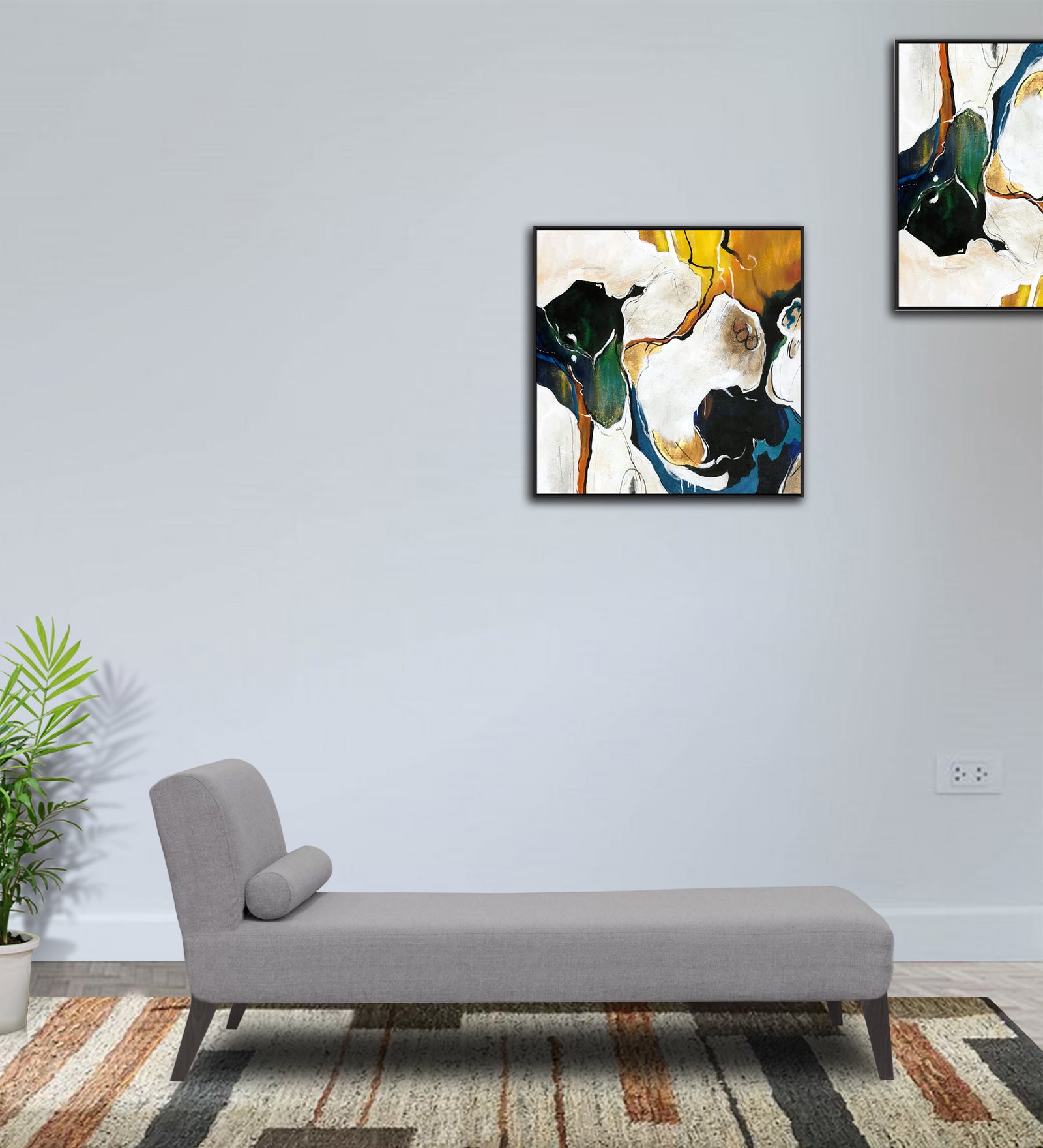 Noce Fabric Armless Chaise Lounger In Lit Grey Colour - Febonic Living