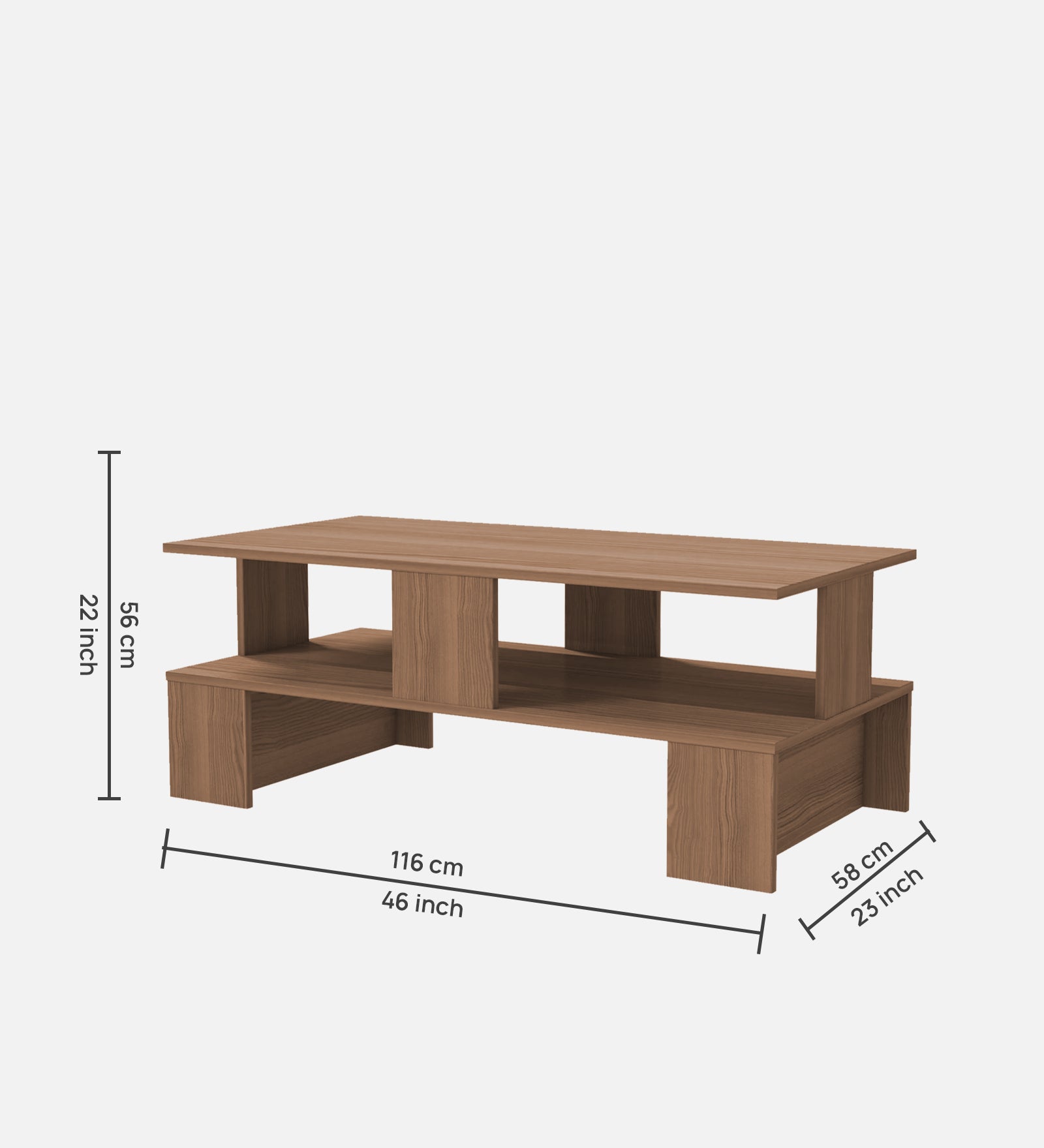 Ares Coffee Table In Oral Walnut Finish - Febonic Living