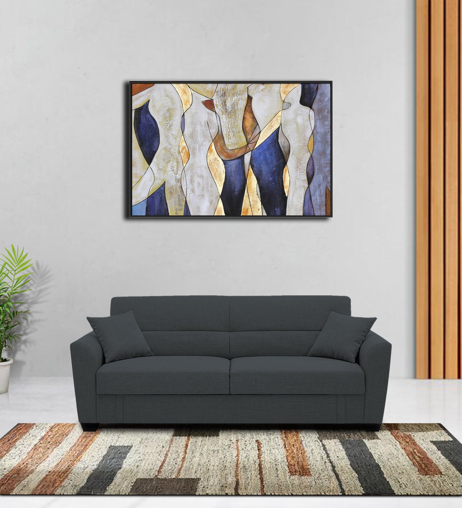 Bony Fabric 3 Seater Convertible Sofa Cum Bed In Duby Grey Colour - Febonic Living