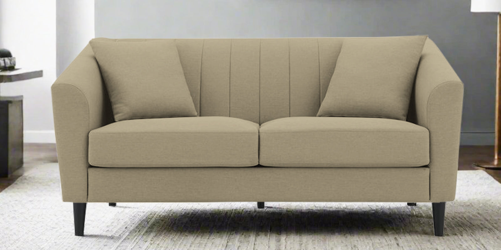 Polon Fabric 2 Seater Sofa In Honey Beige Colour - Febonic Living