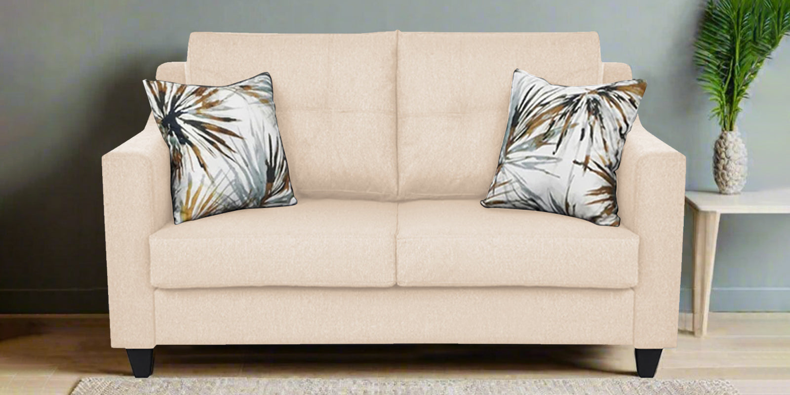 Welly Fabric 2 Seater Sofa In Woom Beige Colour - Febonic Living