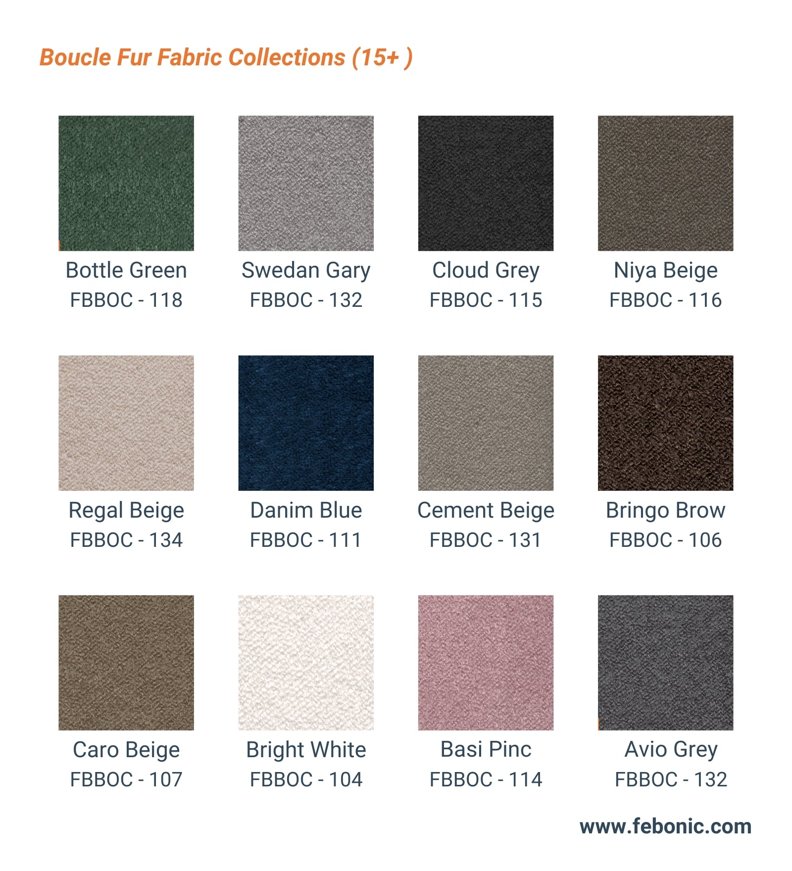 Soren Boucle Fabric 3 Seater Sofa In Bringo Brown Colour - Febonic Living