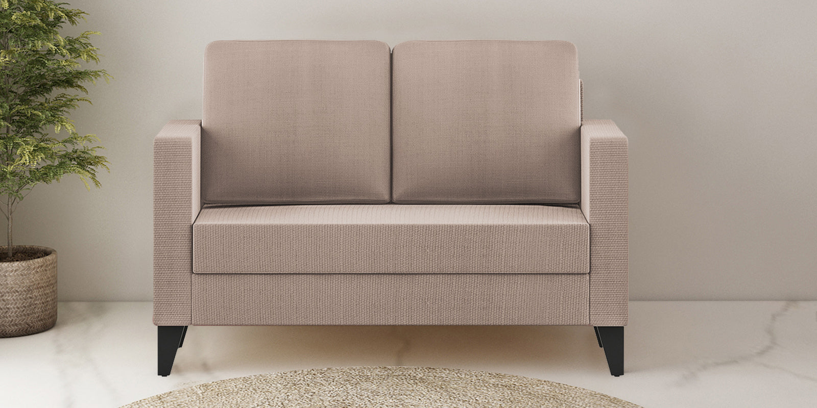 Nori Fabric 2 Seater Sofa In Kadhi Beige Colour - Febonic Living