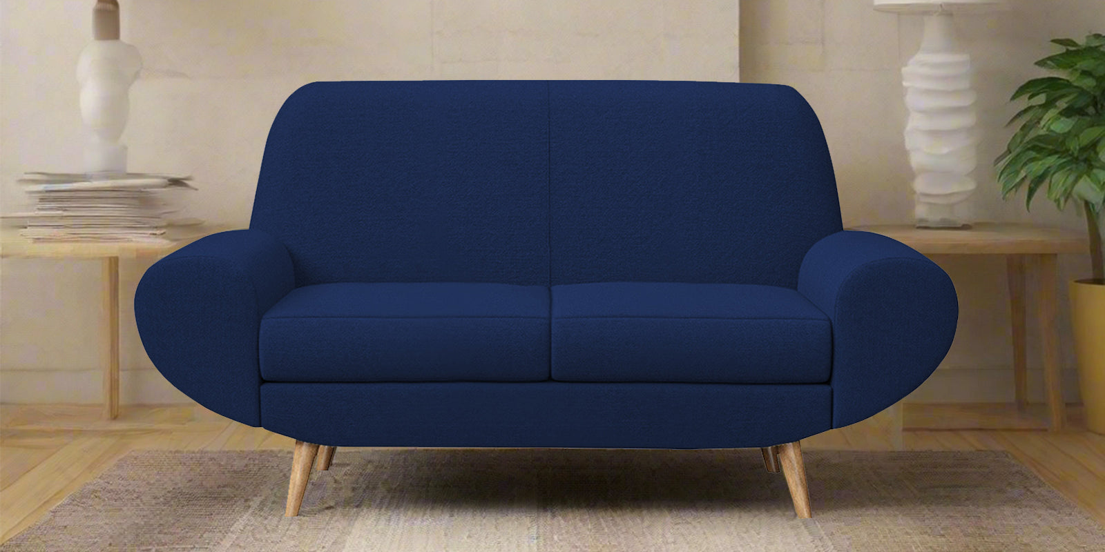 Jessy Fabric 2 Seater Sofa In Royal Blue Colour - Febonic Living