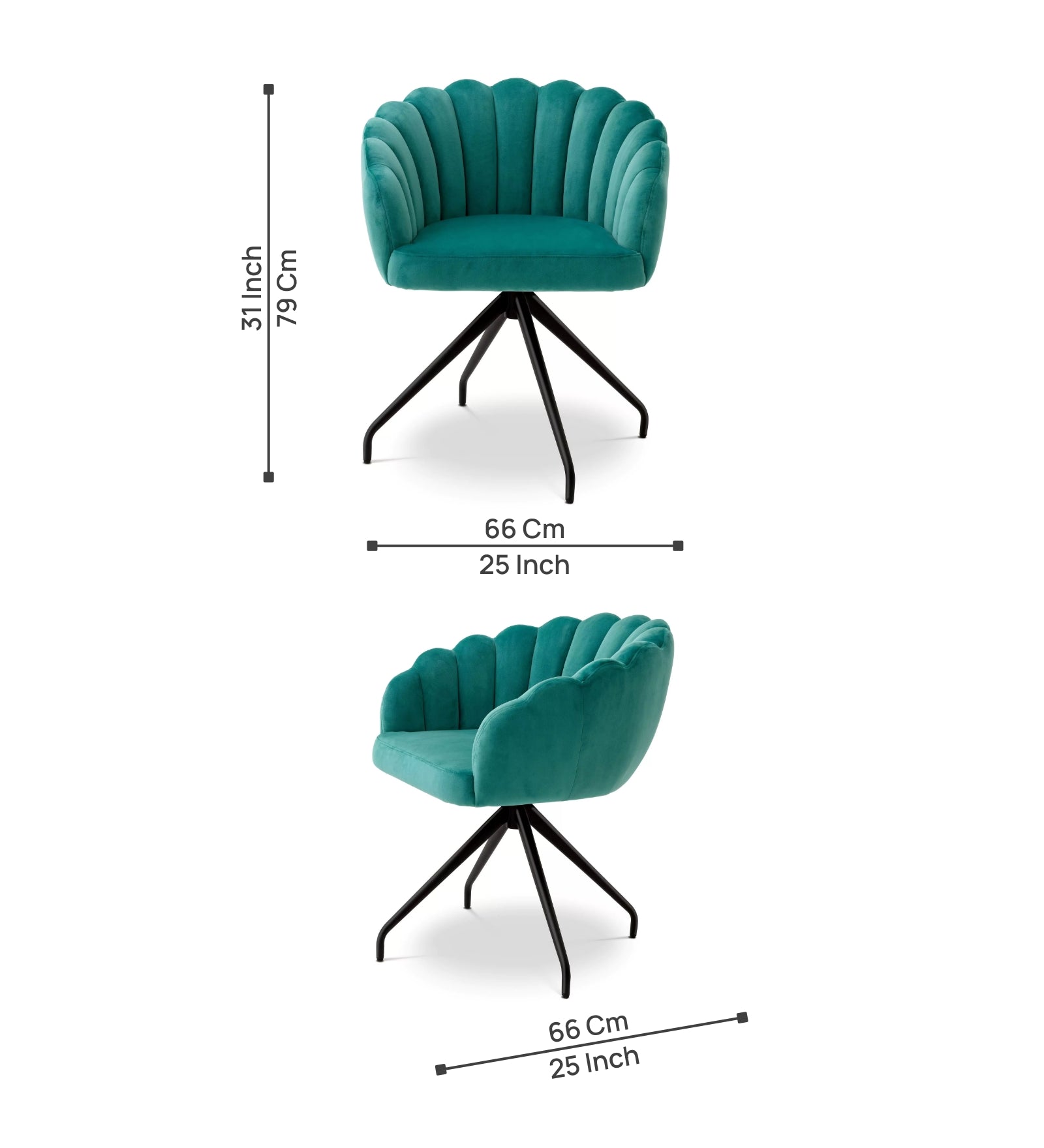 Bruno Velvet Swivel Chair In Pine Green Colour - Febonic Living