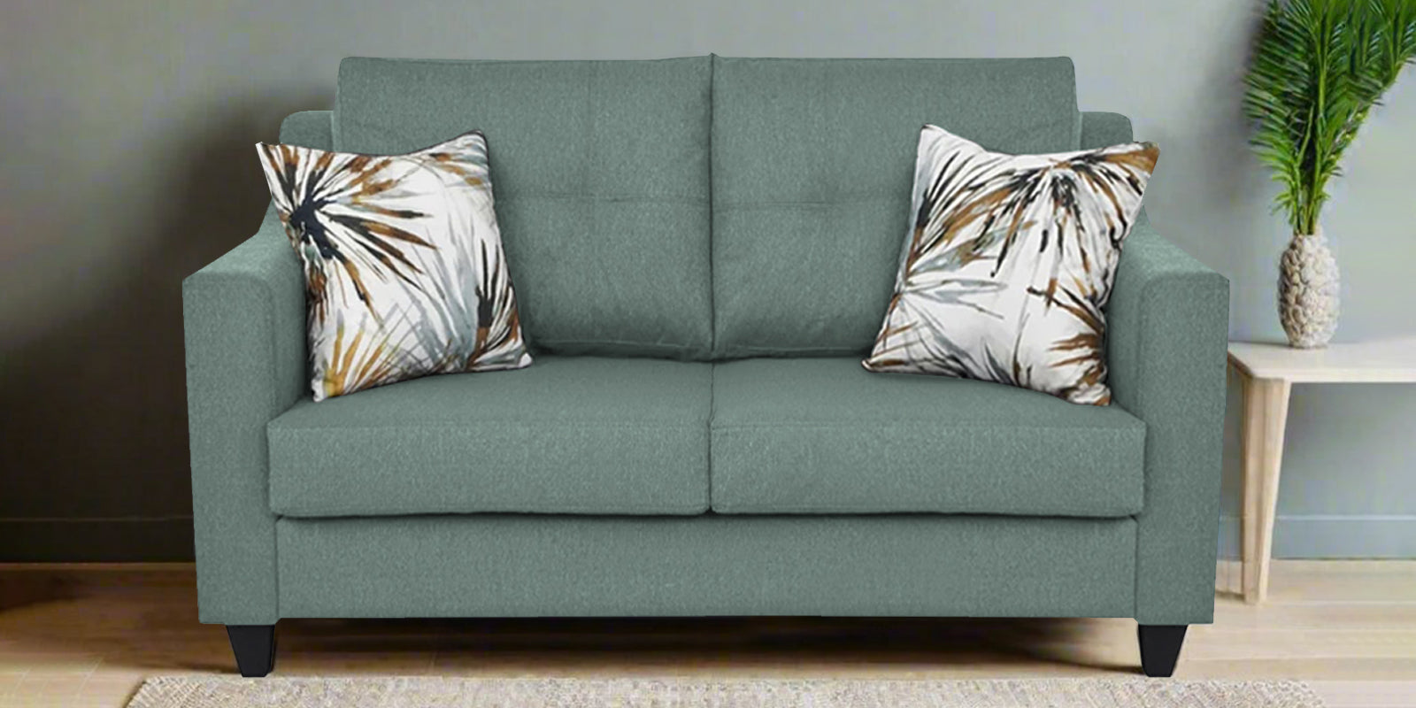 Welly Fabric 2 Seater Sofa In Suka Blue Colour - Febonic Living