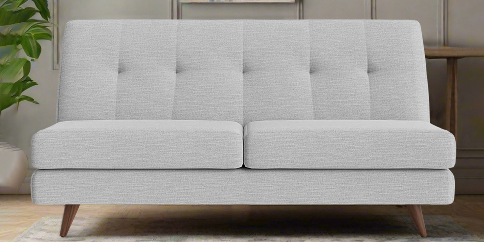 Jasmin Fabric 2 Seater Armless Sofa In Lit Grey Colour - Febonic Living