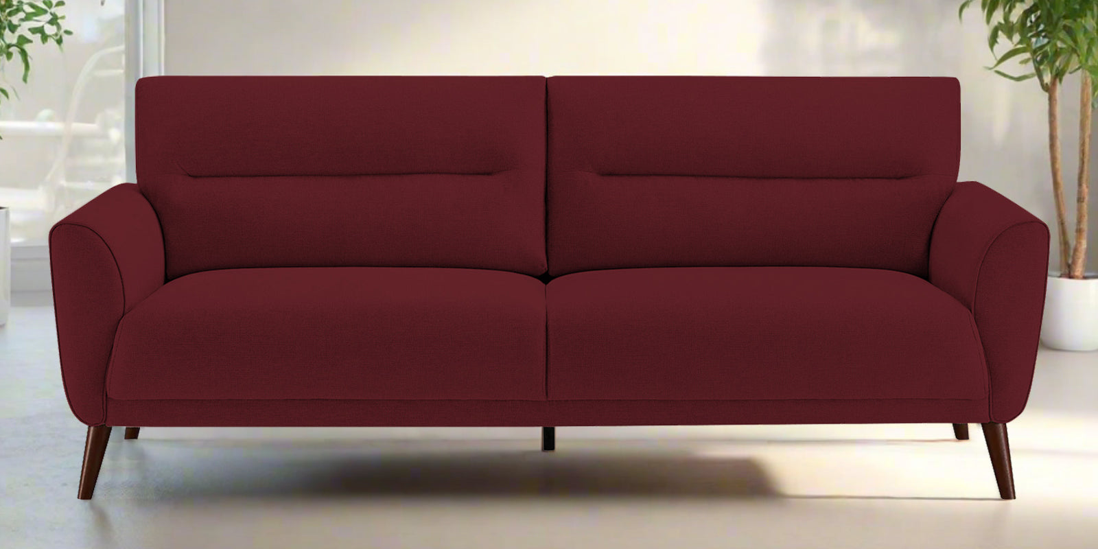 Castro Fabric 3 Seater Sofa In Blood Maroon Colour - Febonic Living