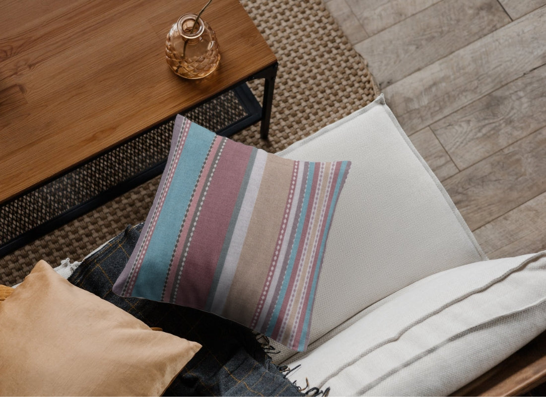 Velvet Digital Printed Fabric Maple Stripe 081 Code - Febonic Living