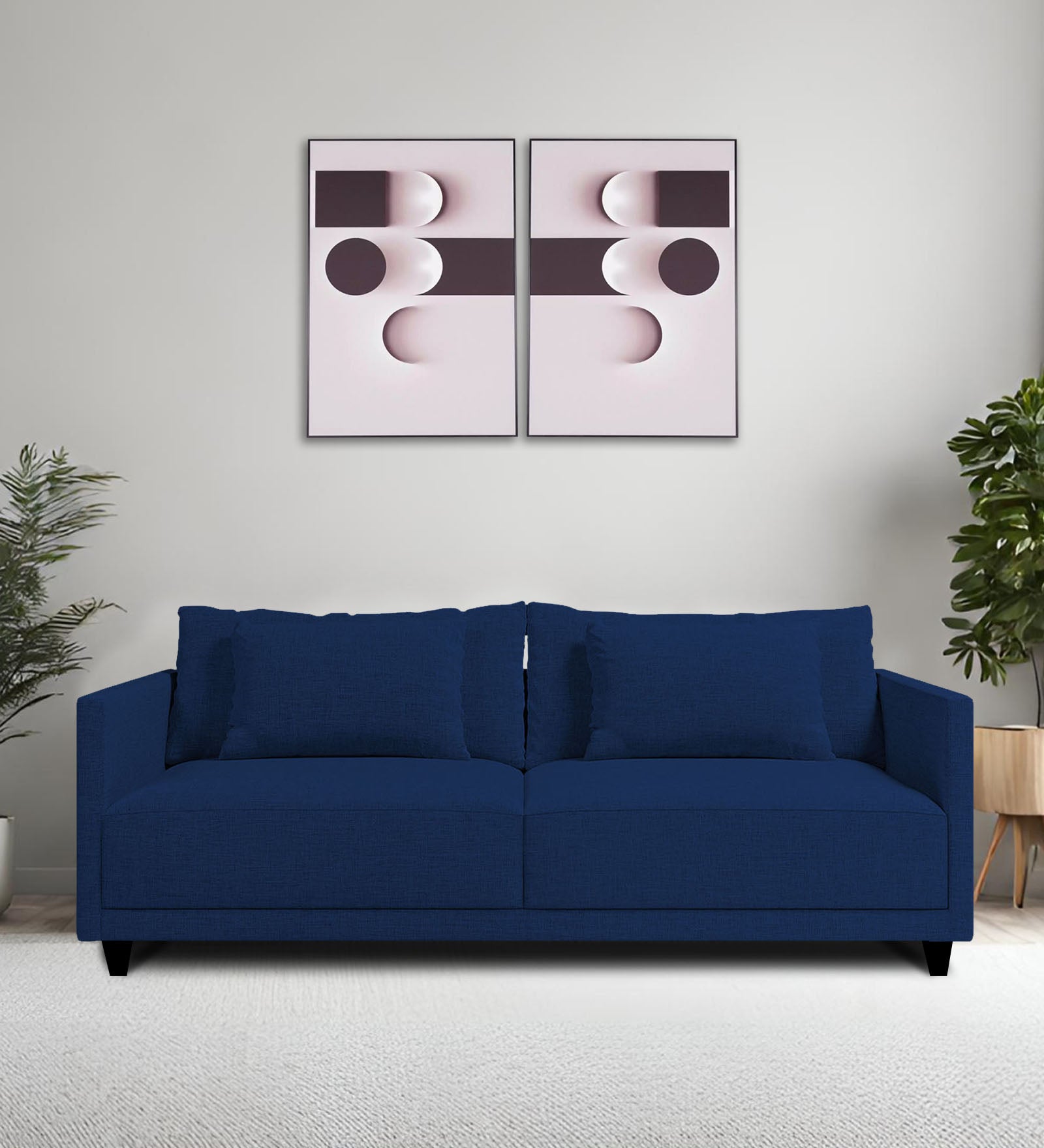 Kera Fabric 2 Seater Sofa In Royal Blue Colour - Febonic Living
