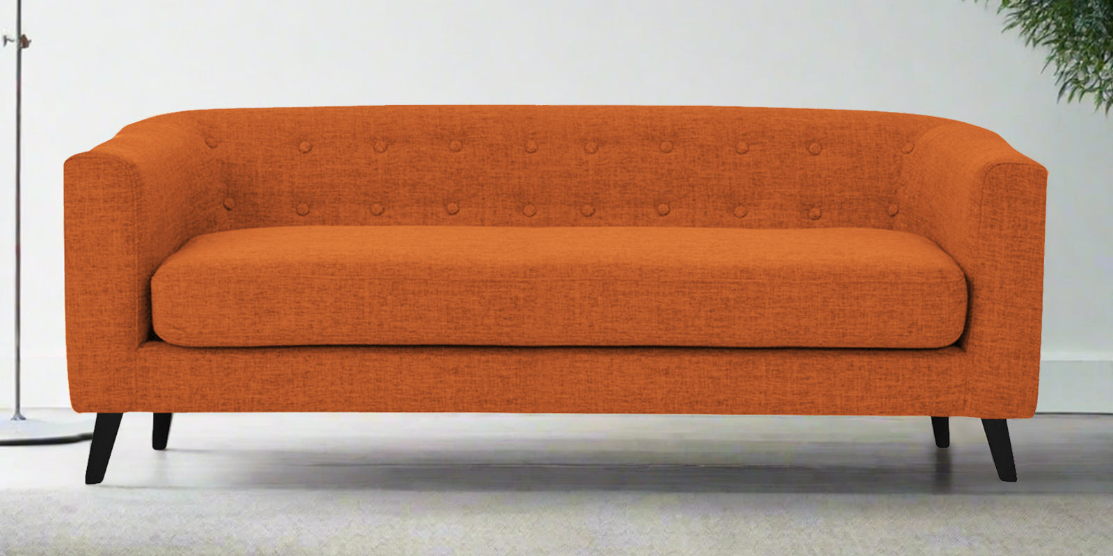 Casper Fabric 3 Seater Sofa In Vivid Orange Colour - Febonic Living