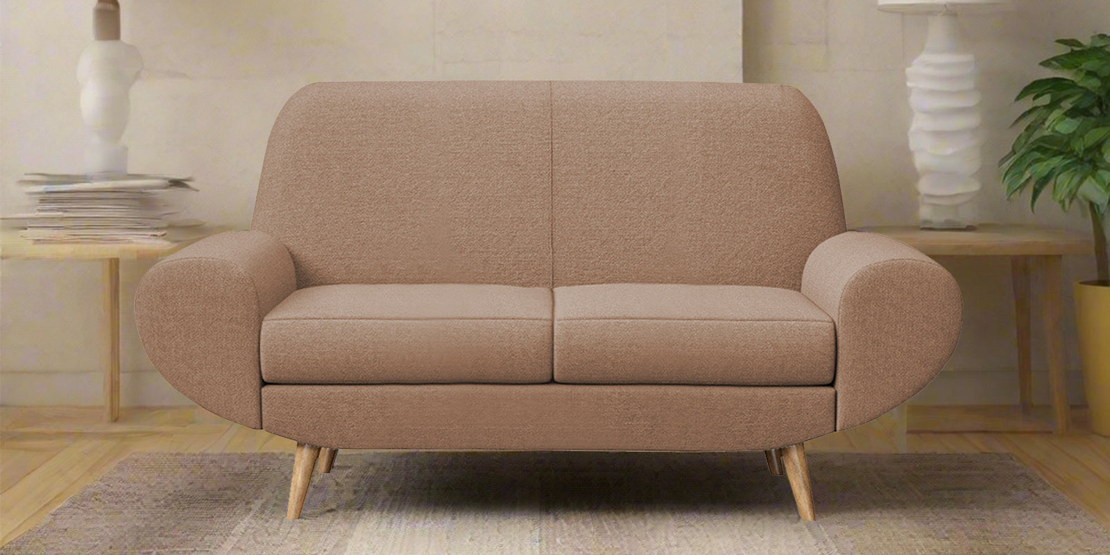 Jessy Fabric 2 Seater Sofa In Cosmic Beige Colour - Febonic Living