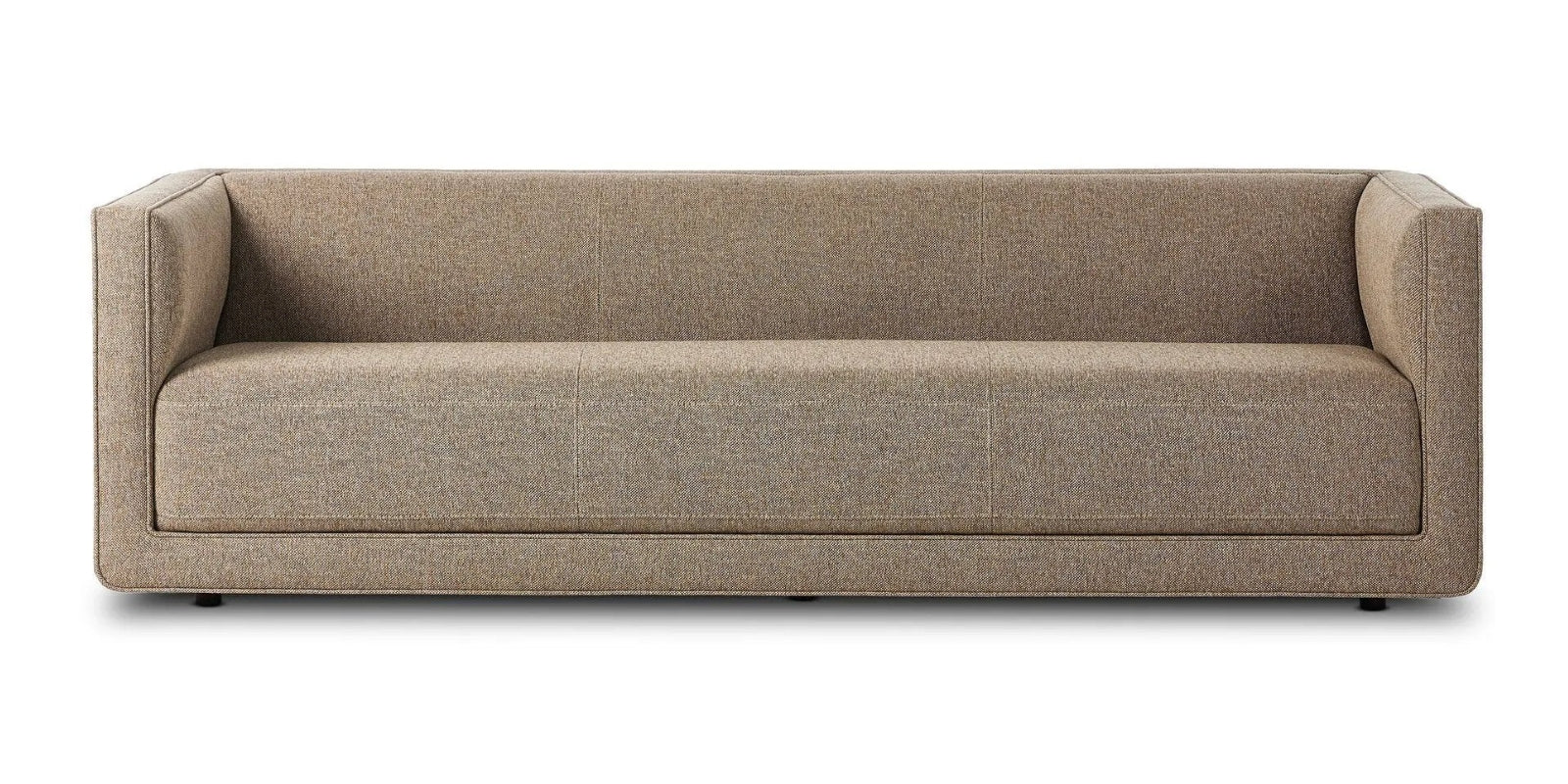 Castle Jute Fabric 3 Seater Sofa In Caspa Brown Colour - Febonic Living