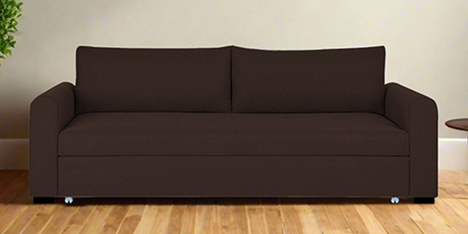 Sigma Fabric 3 Seater Pull Out Sofa Cum Bed In Coffee Brown Colour - Febonic Living