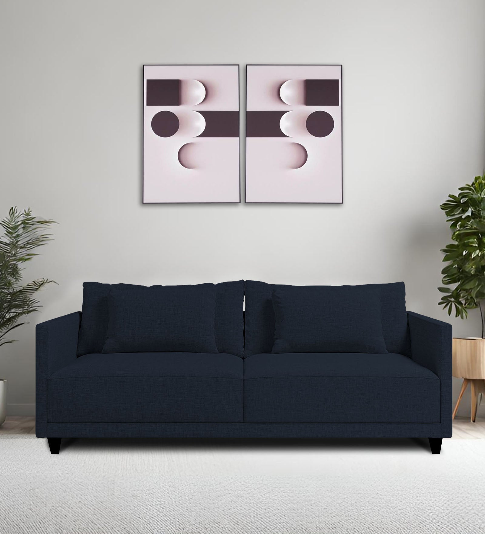 Kera Fabric 2 Seater Sofa In Denim Blue Colour - Febonic Living