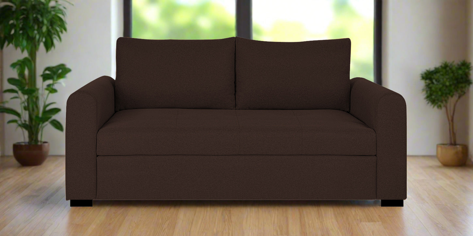 Sigma Fabric 2 Seater Sofa In Coffee Brown Colour - Febonic Living