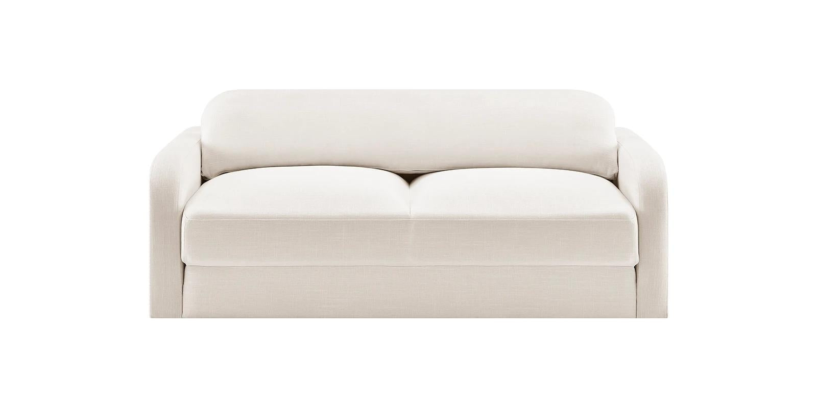 Rosa Fabric 3 Seater Foldable Sofa Cum Bed In Ivory Cream Colour - Febonic Living