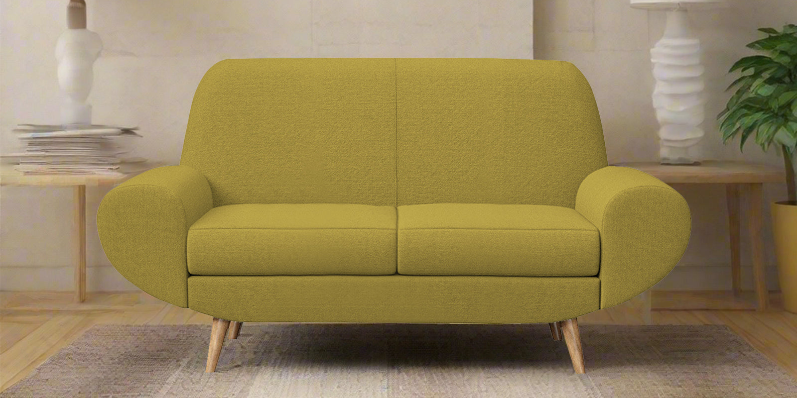 Jessy Fabric 2 Seater Sofa In Parrot Green Colour - Febonic Living