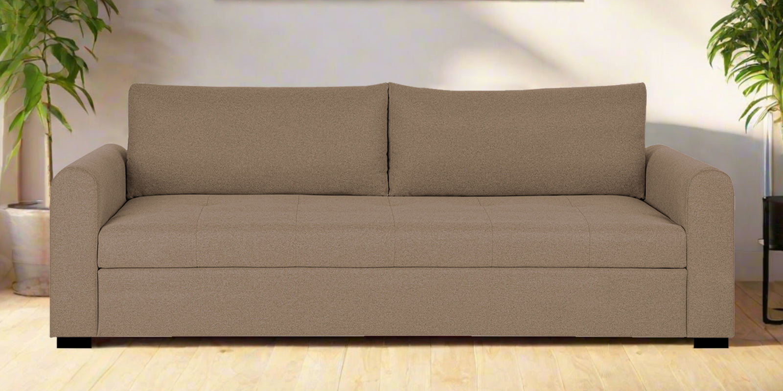 Sigma Fabric 3 Seater Sofa In Cookie Beige Colour - Febonic Living