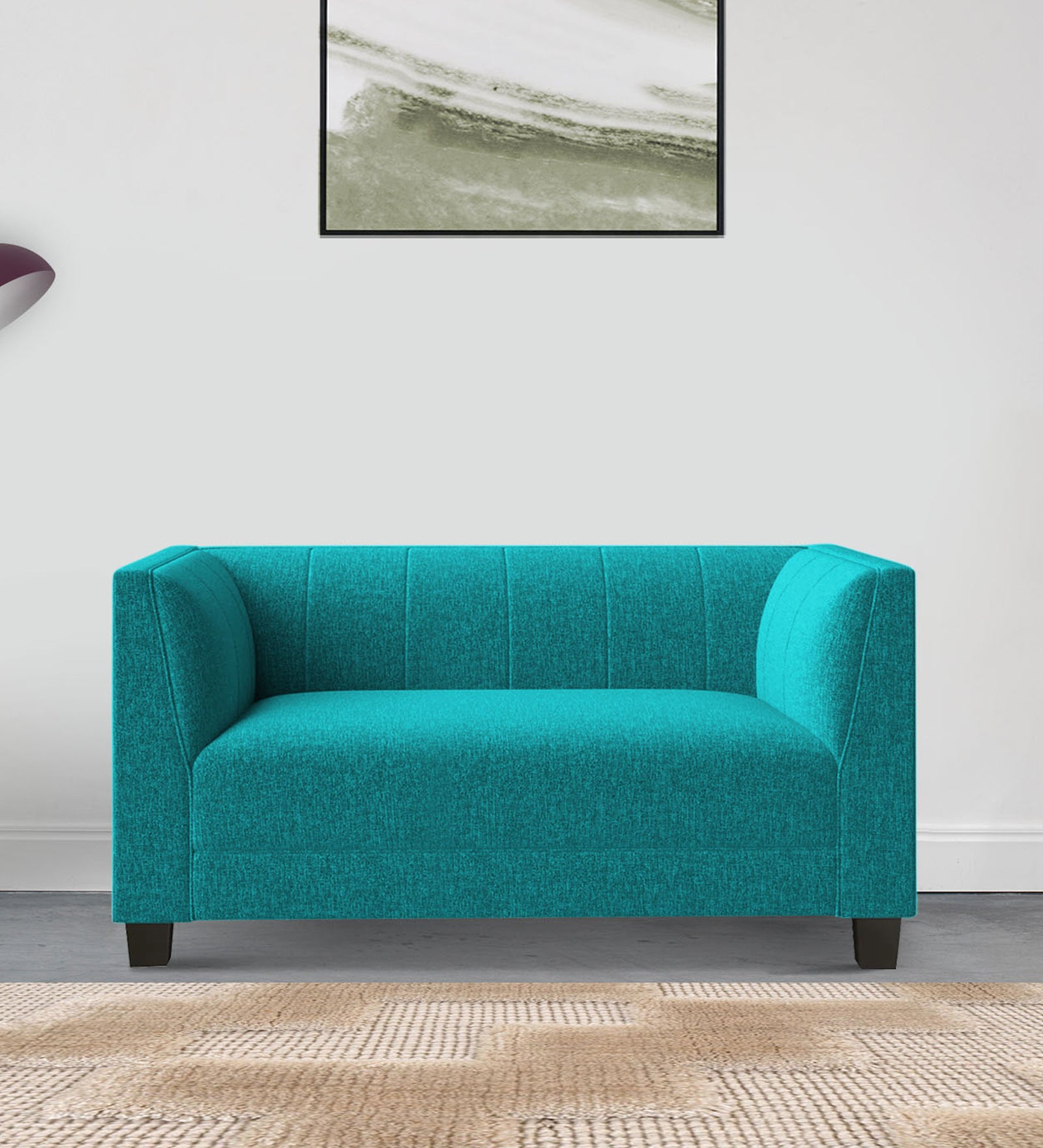 Chastin Fabric 2 Seater Sofa In Sea Green Colour - Febonic Living