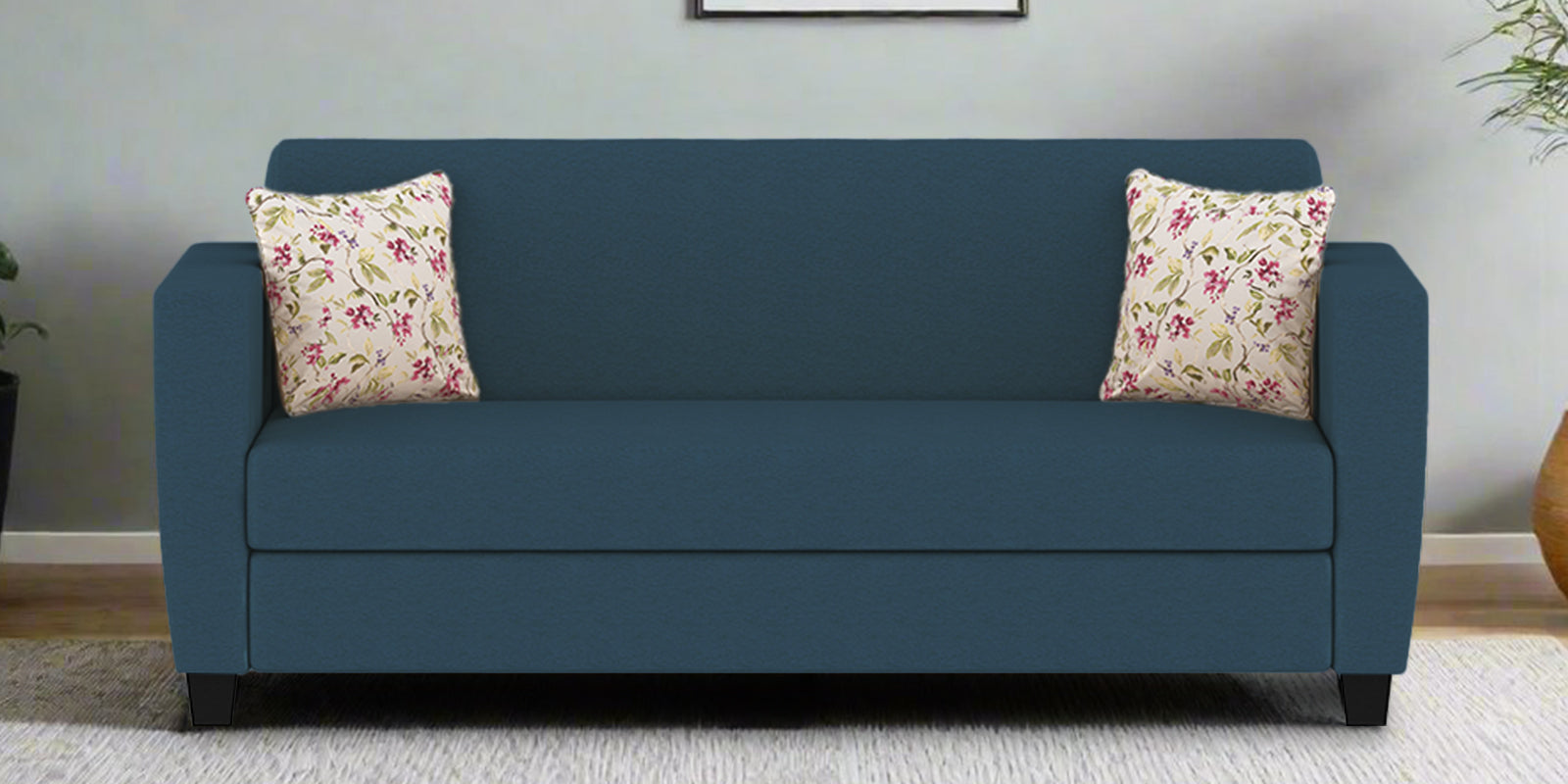 Gozi Fabric 3 Seater Sofa In Light Blue Colour - Febonic Living