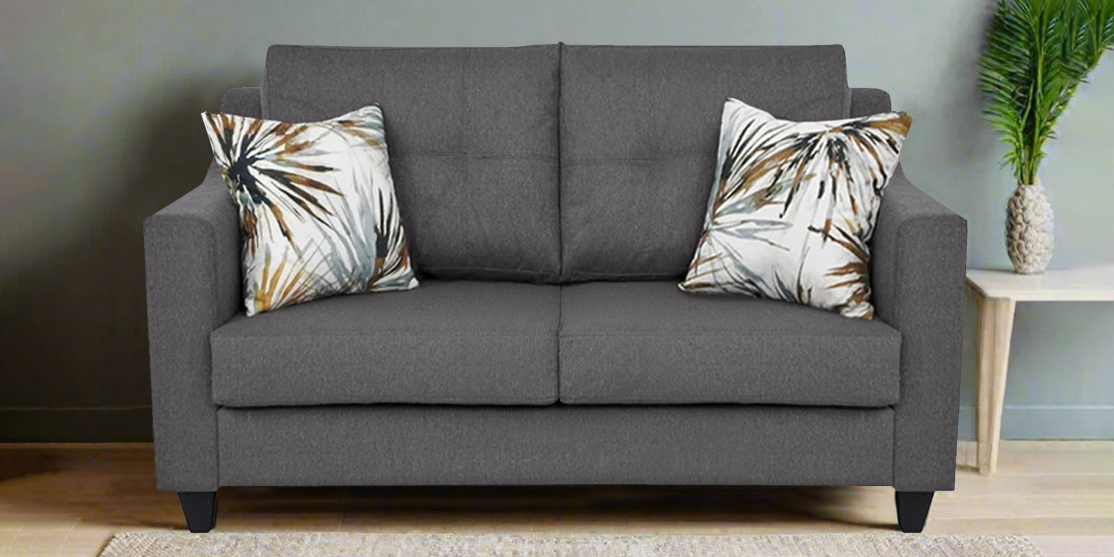 Welly Fabric 2 Seater Sofa In Sudo Grey Colour - Febonic Living