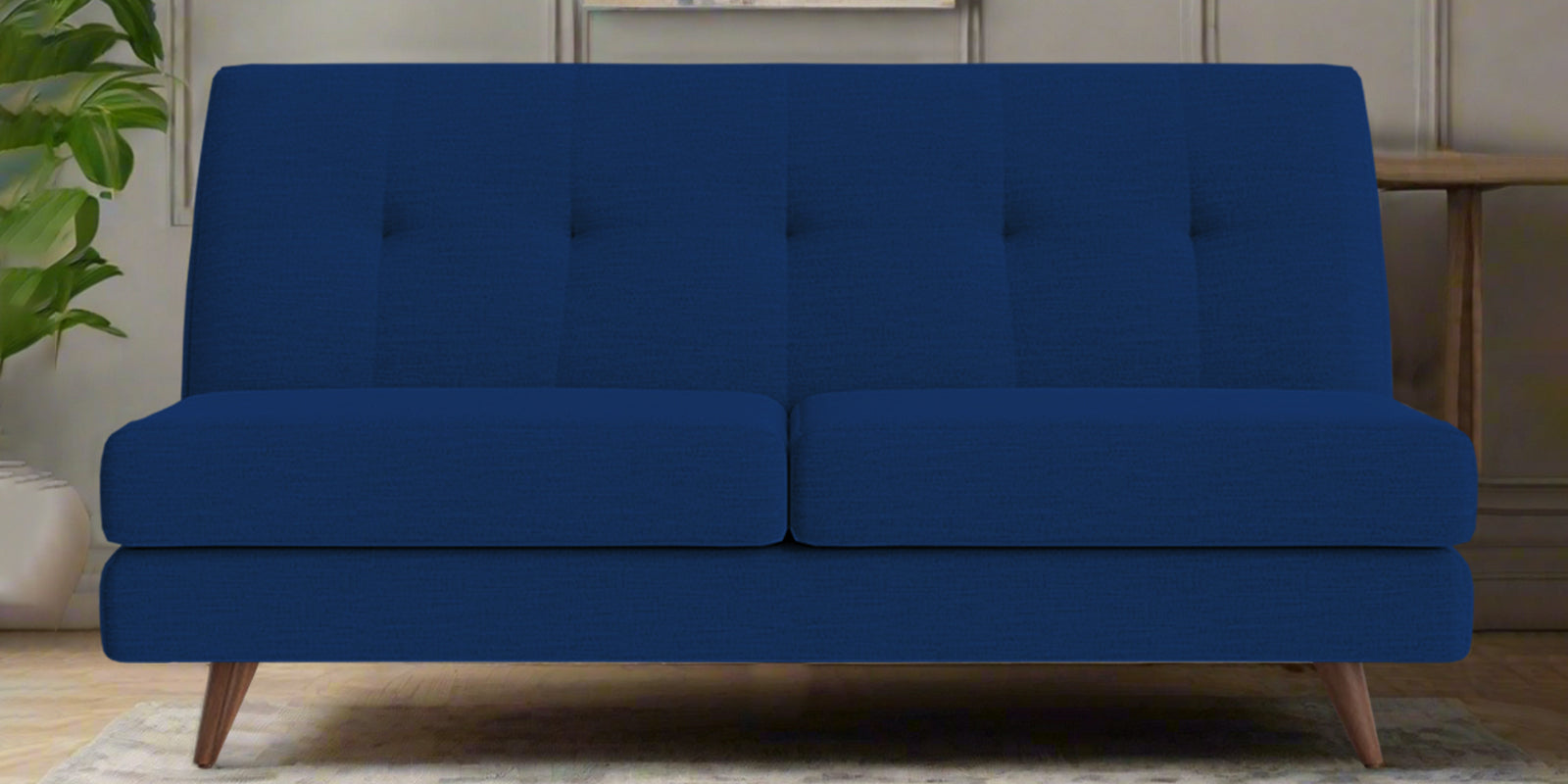 Jasmin Fabric 2 Seater Armless Sofa In Royal Blue Colour - Febonic Living