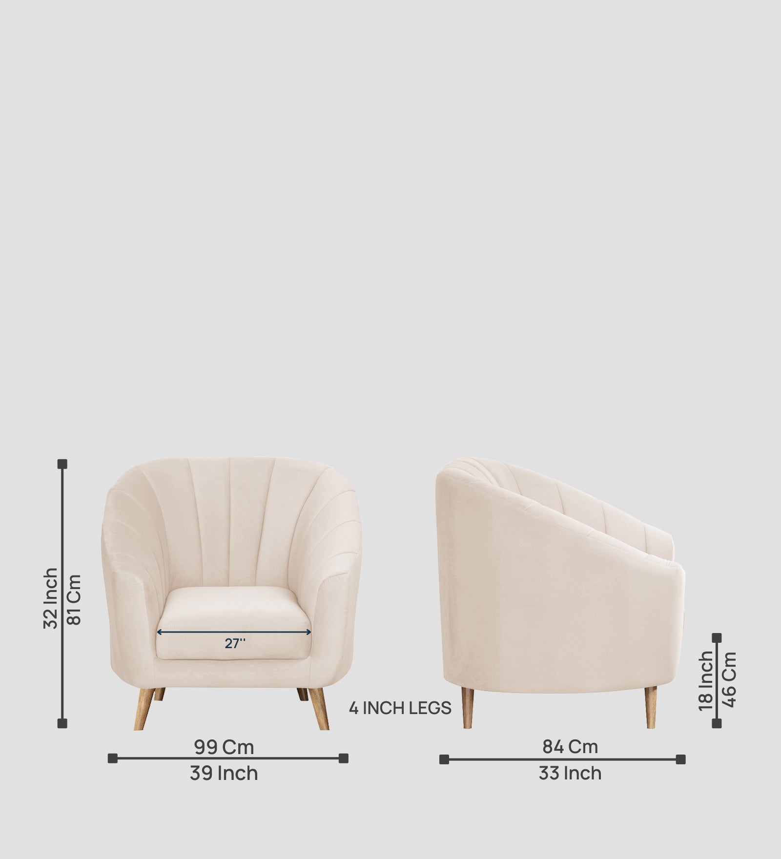 Kaylee Velvet 1 Seater Sofa In Camel Beige Colour - Febonic Living