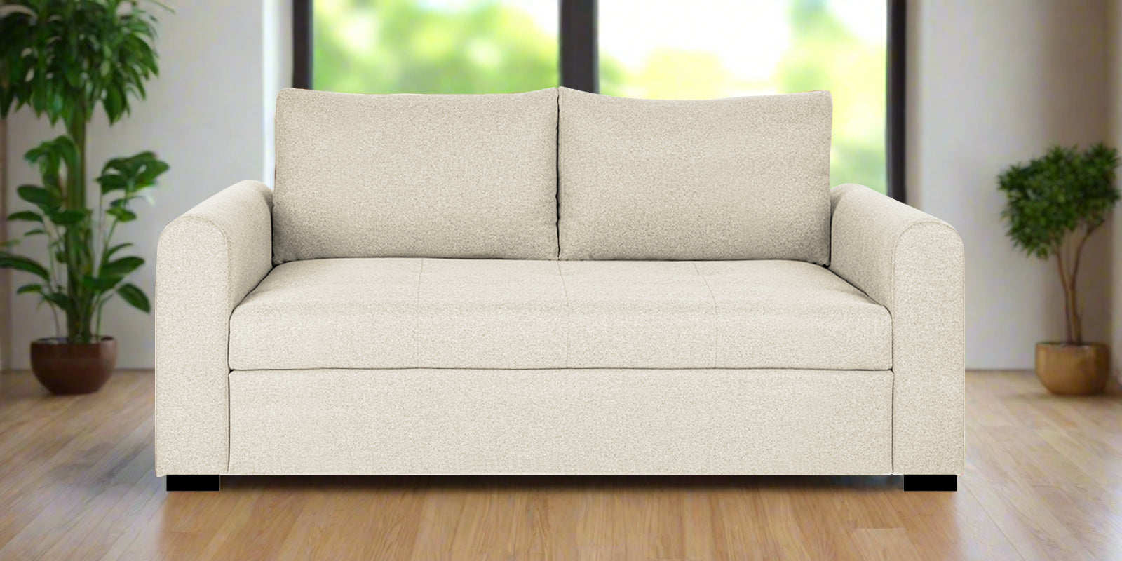 Sigma Fabric 2 Seater Sofa In Ivory Cream Colour - Febonic Living