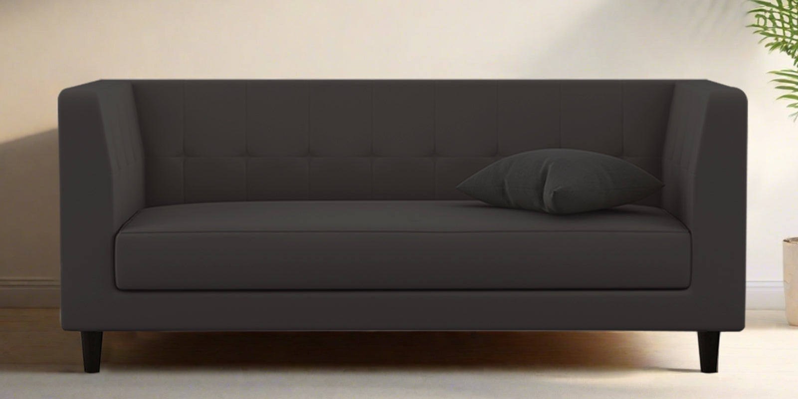 Braulia Velvet 3 Seater Sofa In Davy Grey Colour - Febonic Living