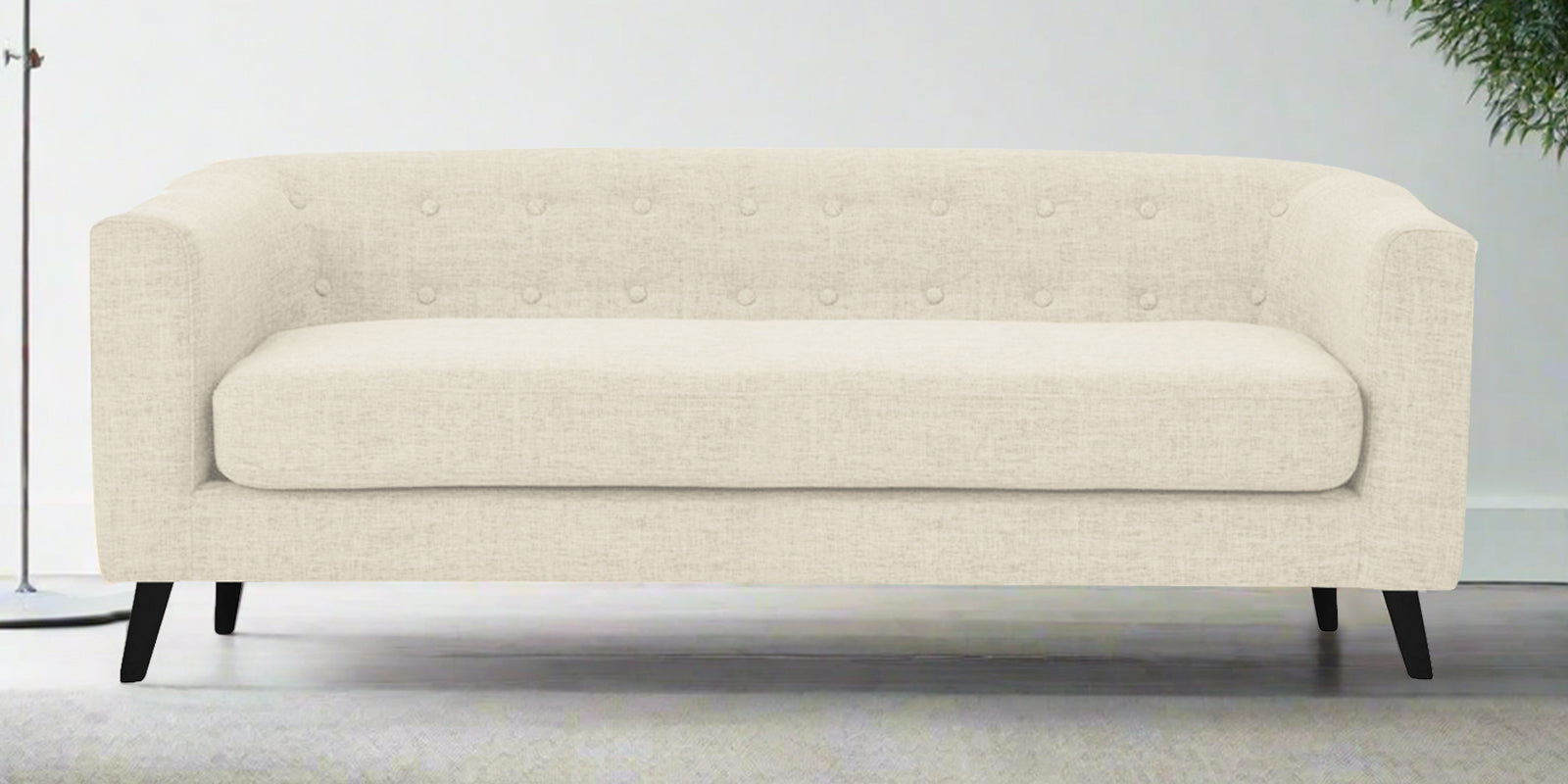 Casper Fabric 3 Seater Sofa In Ivory Cream Colour - Febonic Living