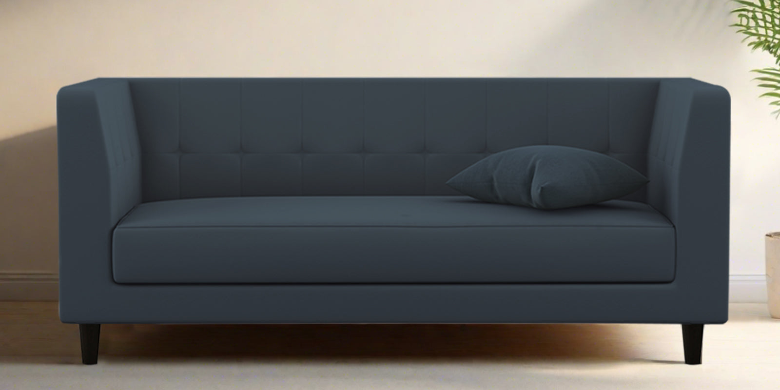 Braulia Velvet 3 Seater Sofa In Oxford Blue Colour - Febonic Living