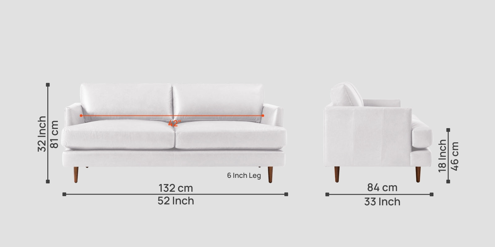 Sterio Leatherette 2 Seater Sofa In Cream White Colour - Febonic Living