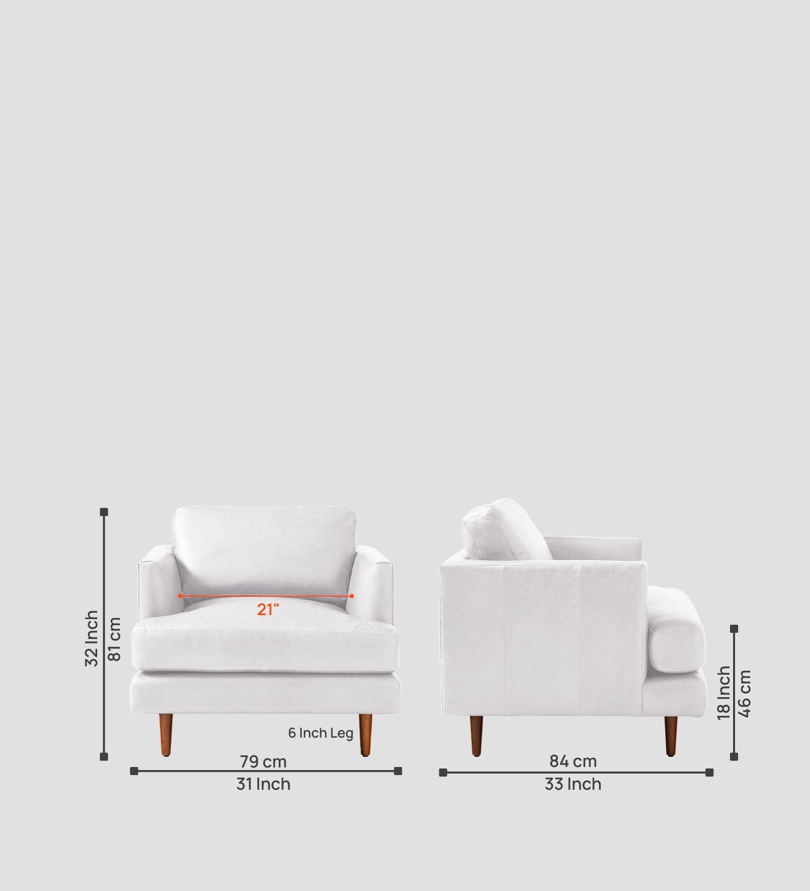 Sterio Leatherette 1 Seater Sofa In Cream White Colour - Febonic Living