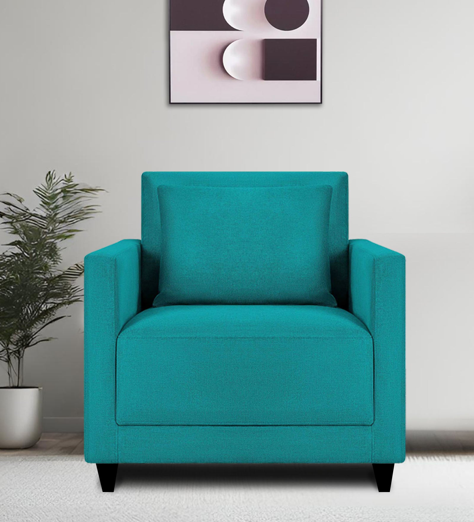 Kera Fabric 1 Seater Sofa In Sea green Colour - Febonic Living