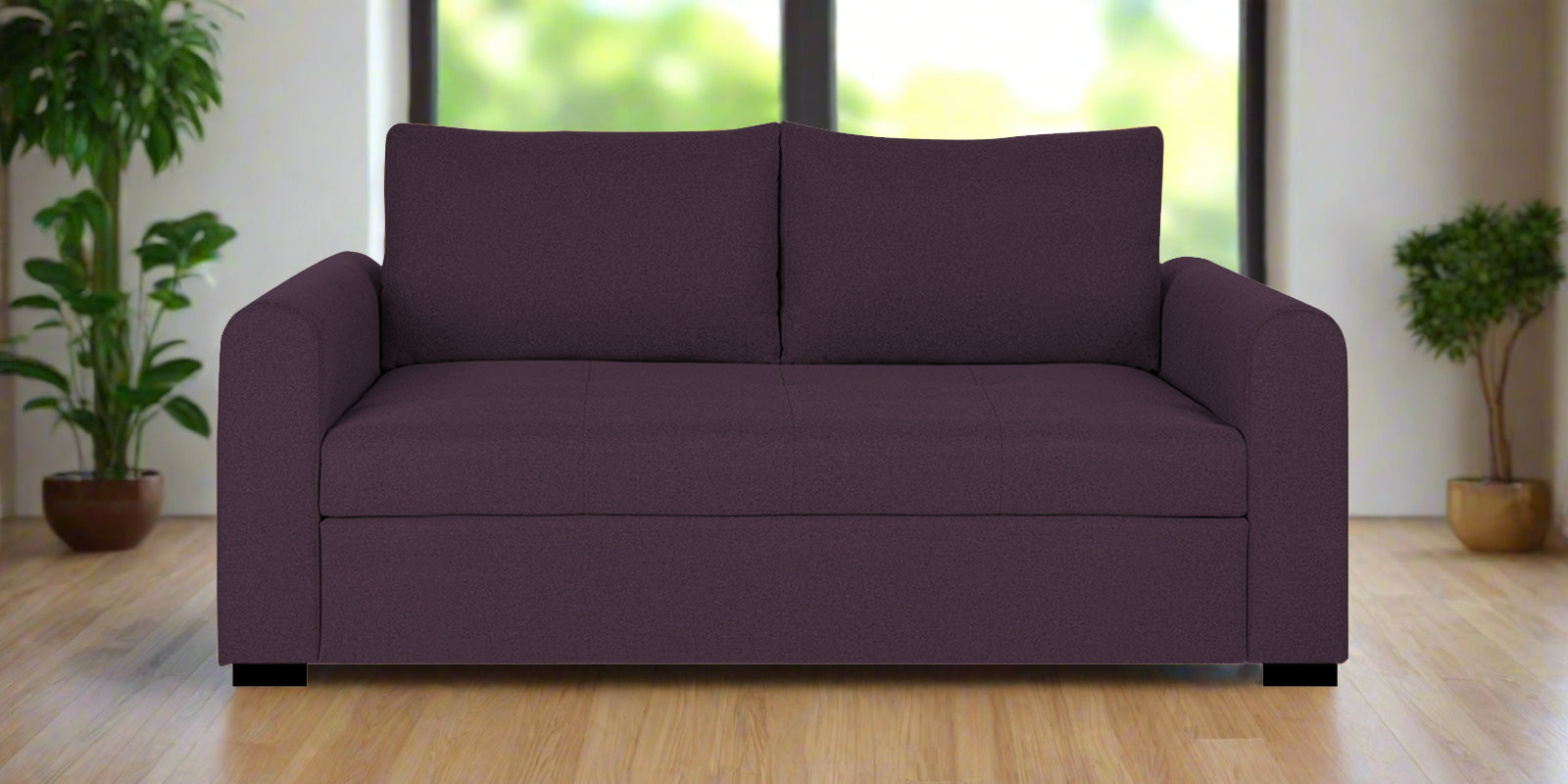 Sigma Fabric 2 Seater Sofa In Greek Purple Colour - Febonic Living
