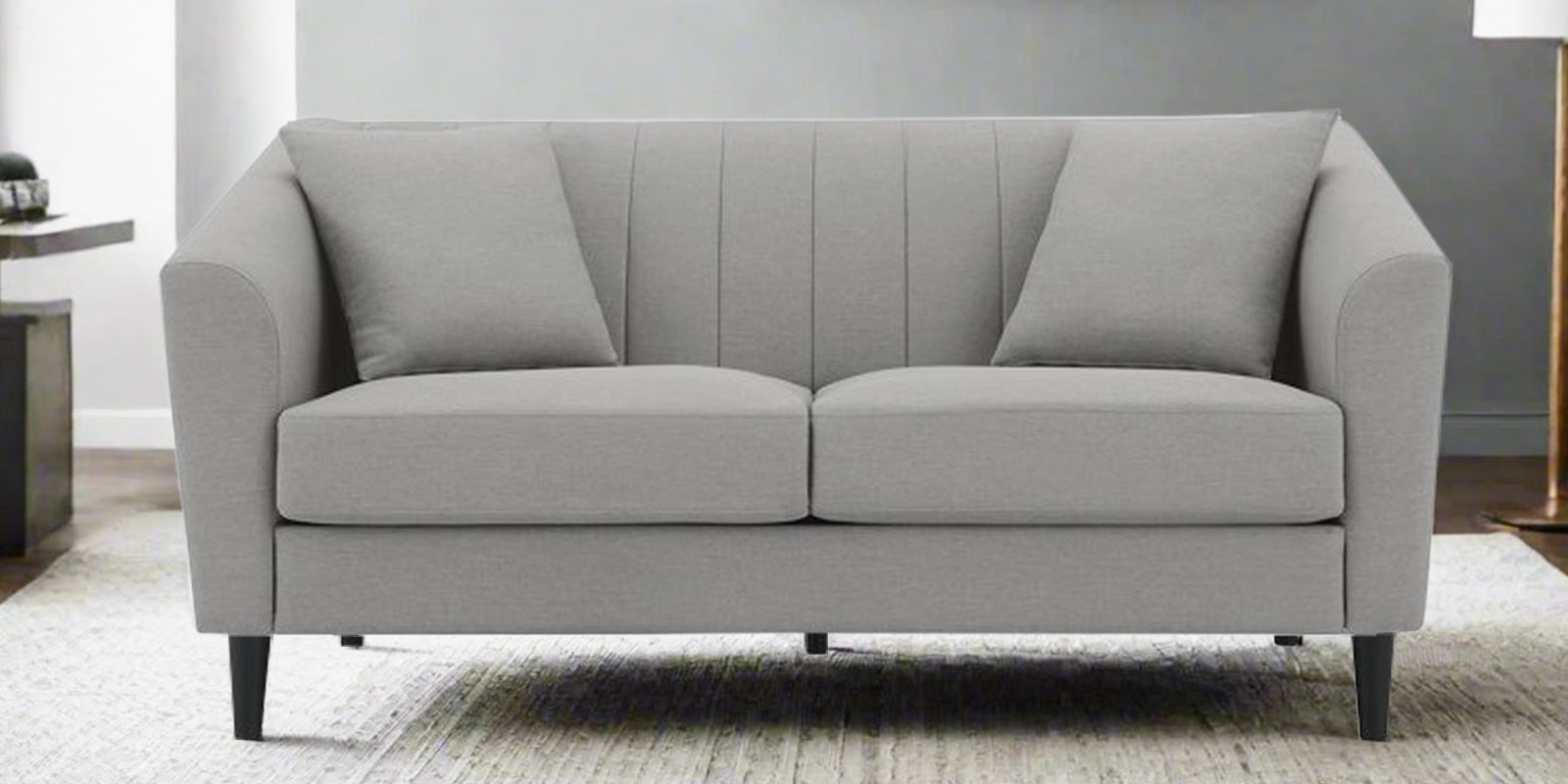 Polon Fabric 2 Seater Sofa In Silver Grey Colour - Febonic Living