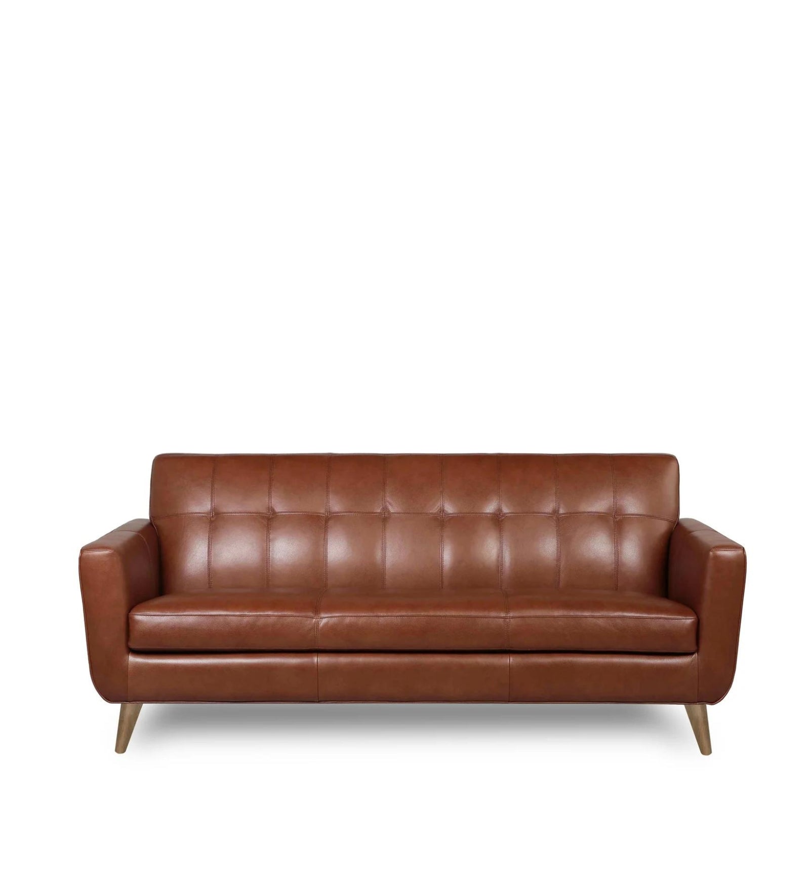 Cori Leatherette 3 Seater Sofa in Brown Finish