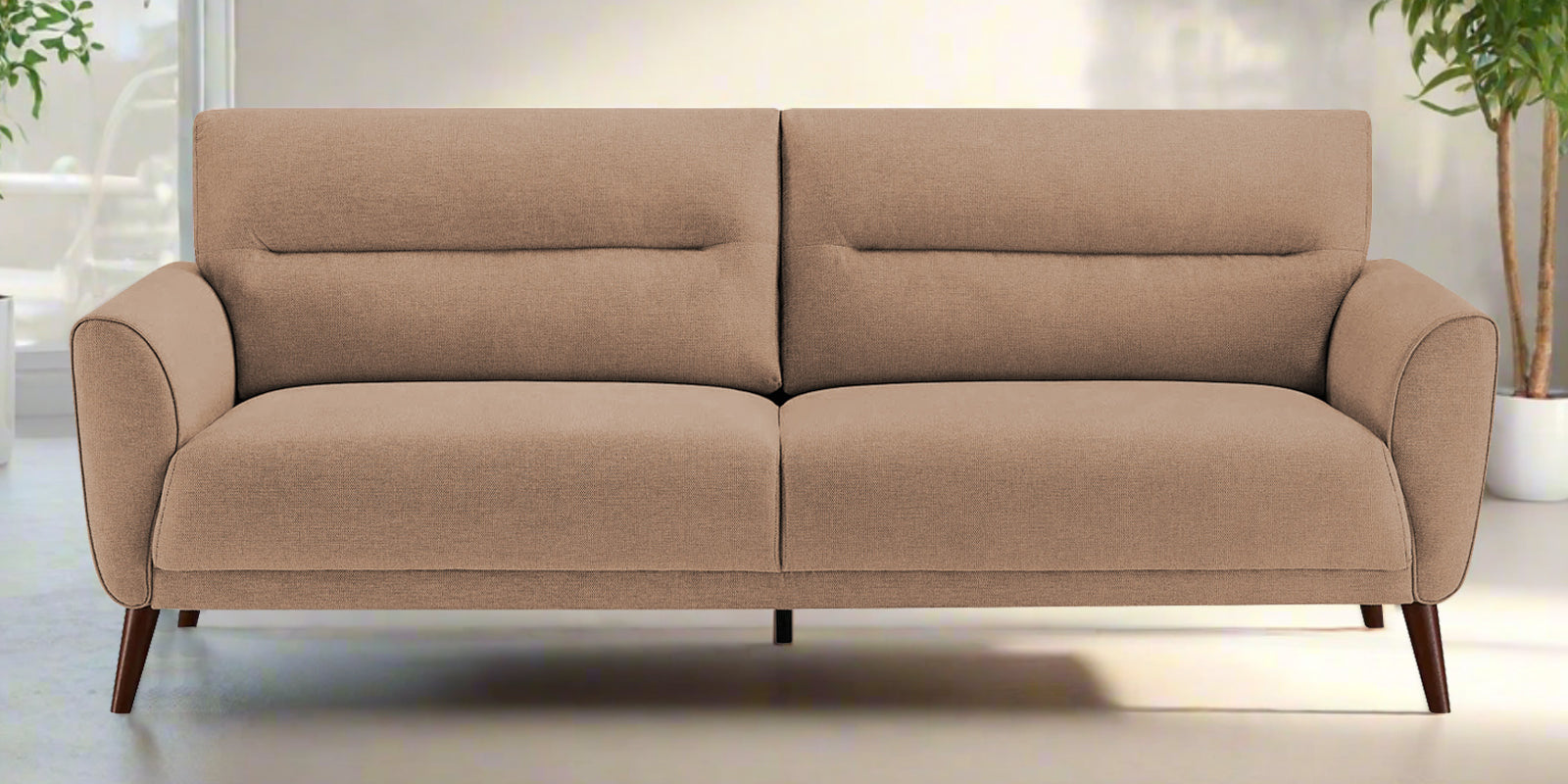 Castro Fabric 3 Seater Sofa In Cosmic Beige Colour - Febonic Living