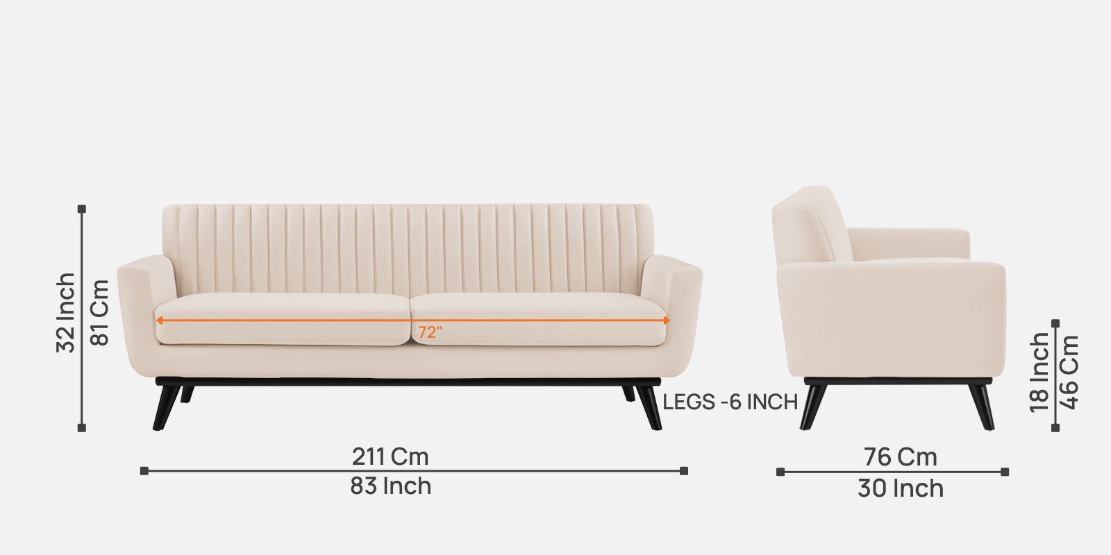 Tucker Velvet 3 Seater Sofa In Camel Beige Colour - Febonic Living