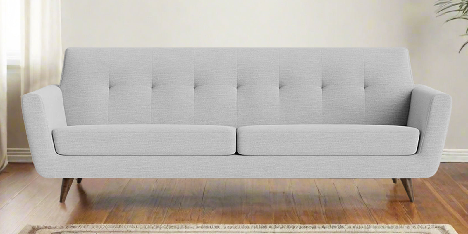 Jasmin Fabric 3 Seater Sofa In Lit Grey Colour - Febonic Living