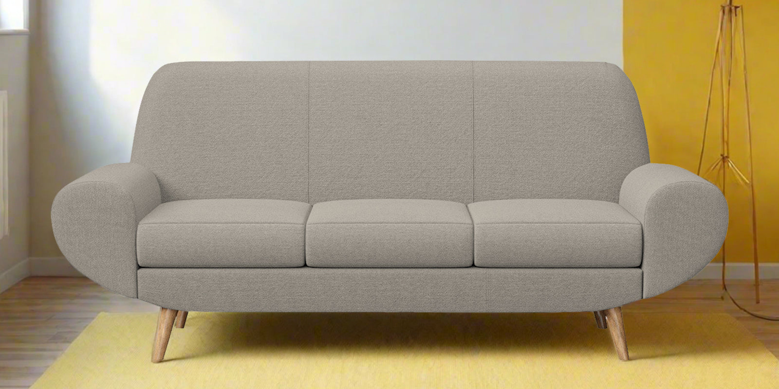 Jessy Fabric 3 Seater Sofa In Ash Grey Colour - Febonic Living